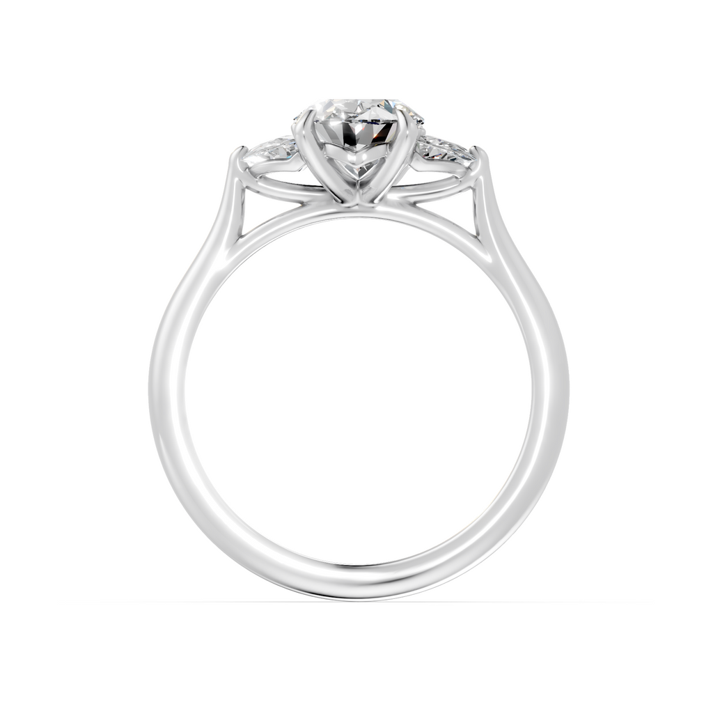 Oval & Half Moon Diamond Trilogy Ring - R145