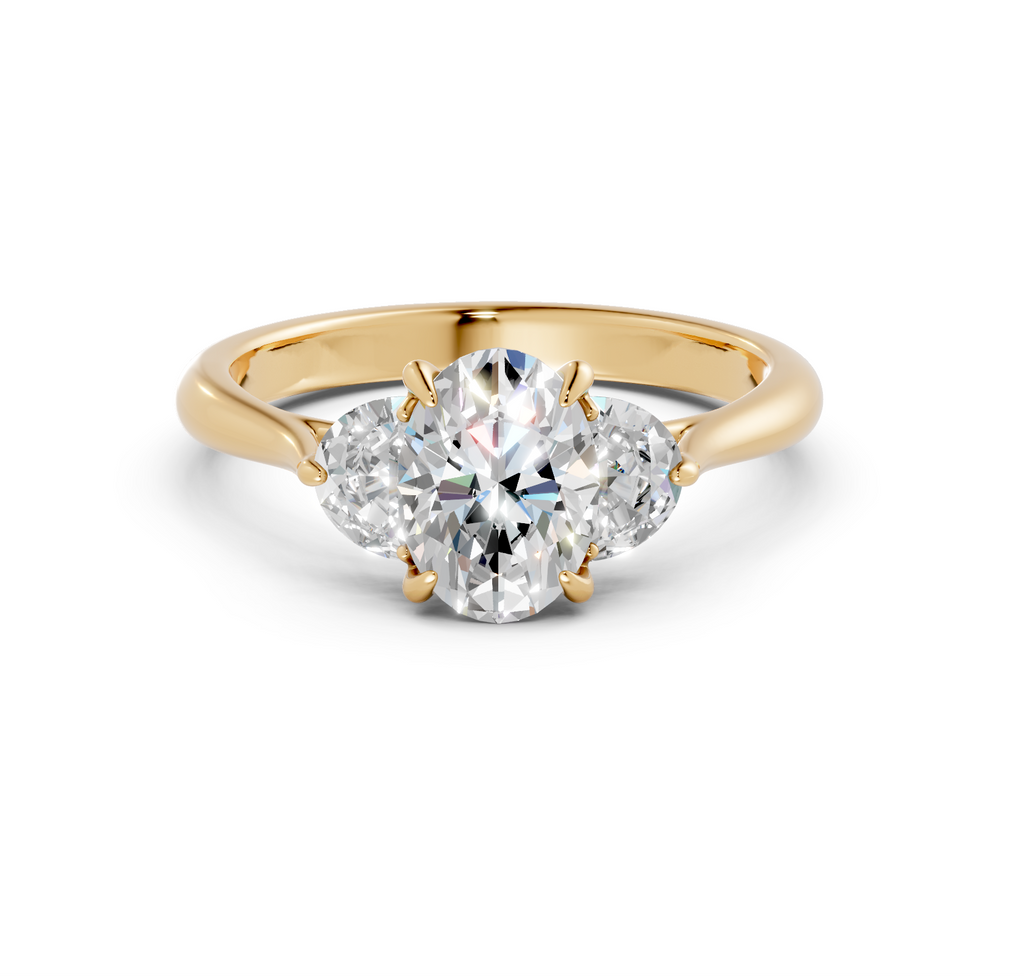 Oval & Half Moon Diamond Trilogy Ring - R145