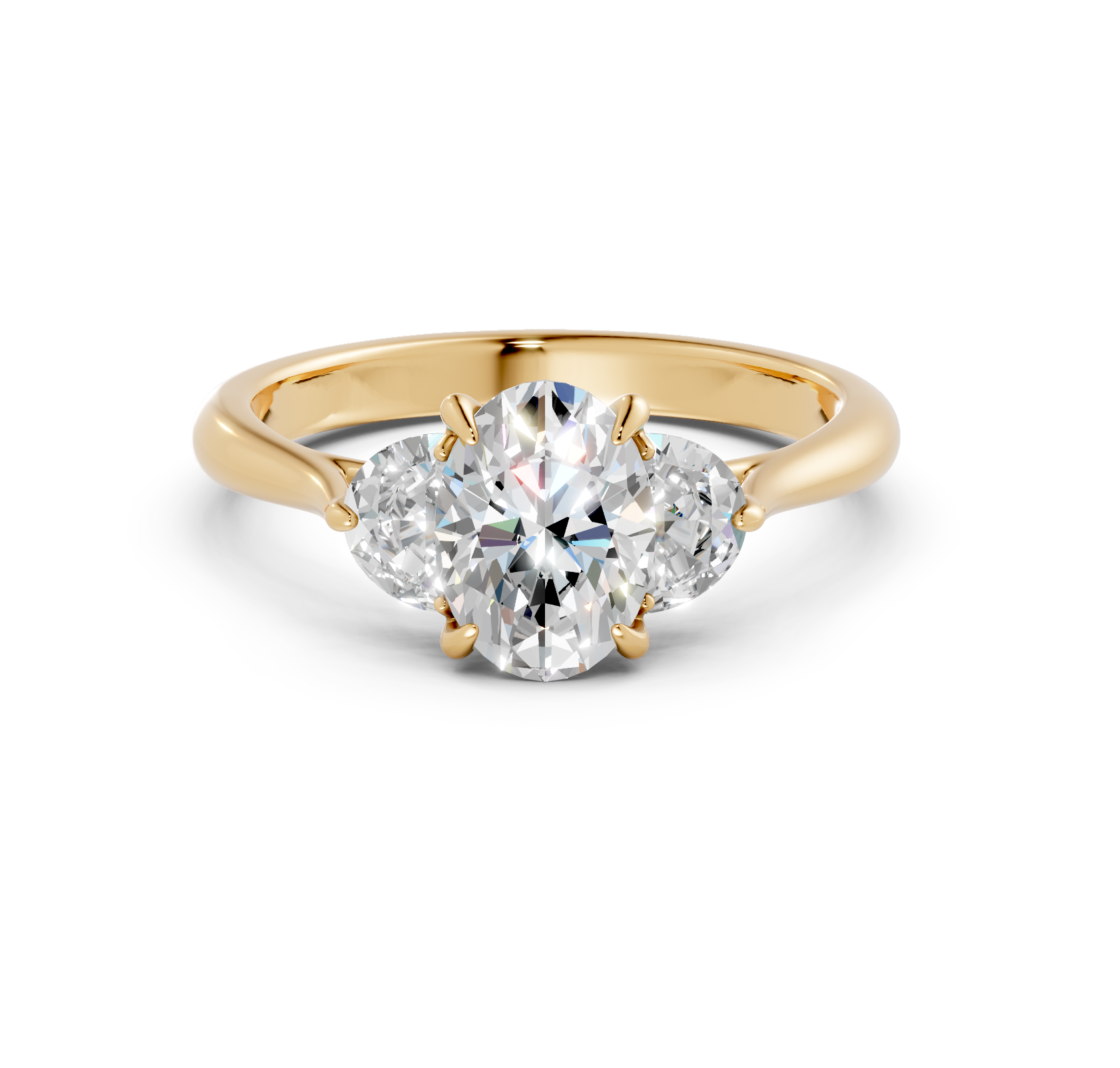 Oval & Half Moon Diamond Trilogy Ring - R145