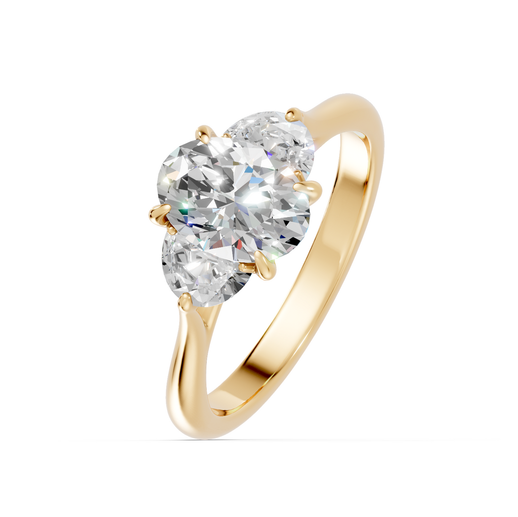 Oval & Half Moon Diamond Trilogy Ring - R145