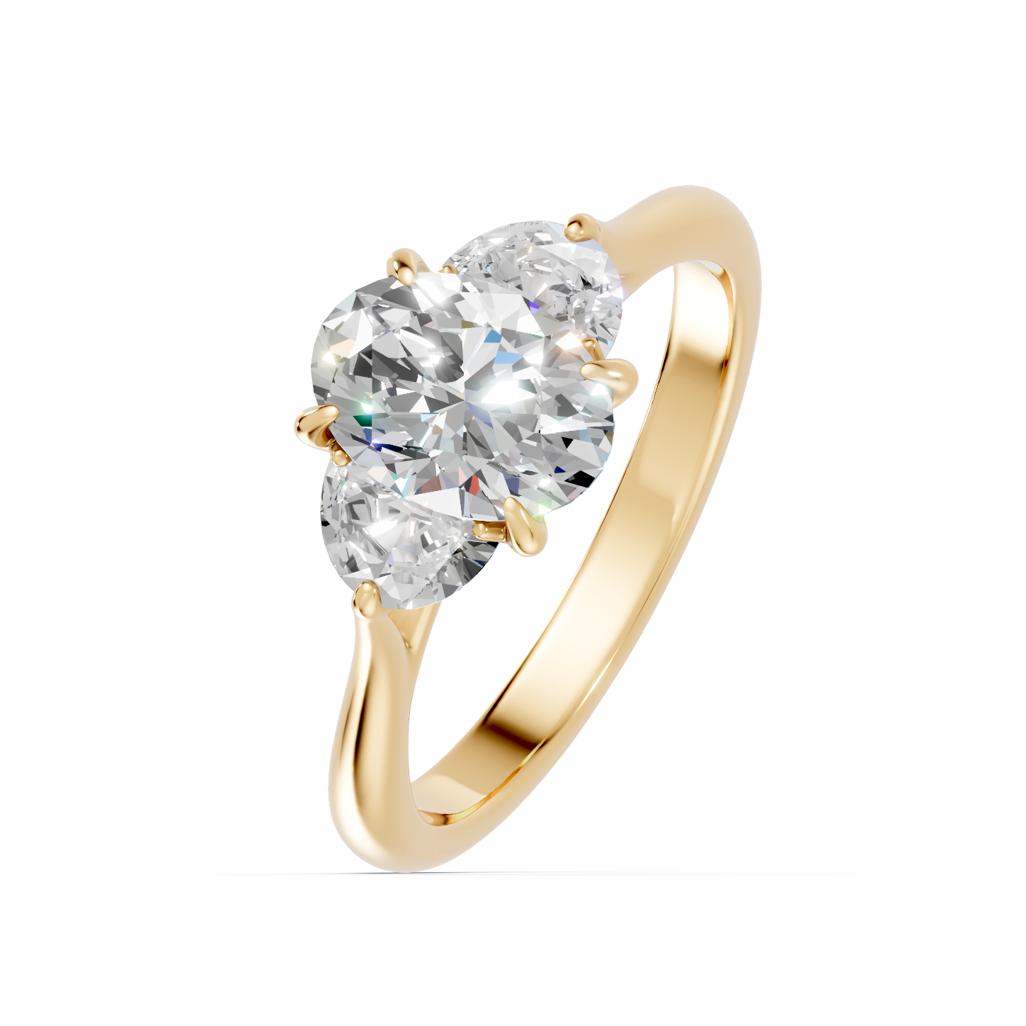 Oval & Half Moon Diamond Trilogy Ring - R145
