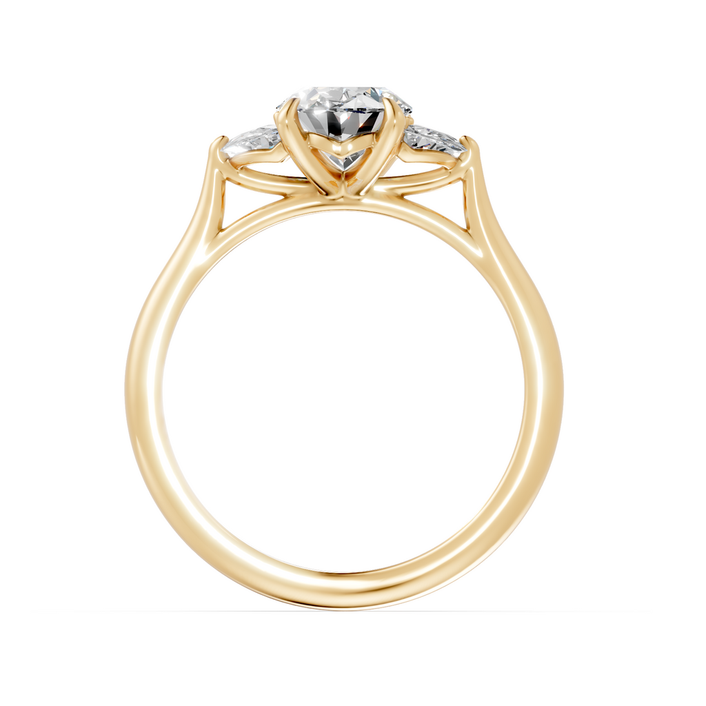 Oval & Half Moon Diamond Trilogy Ring - R145
