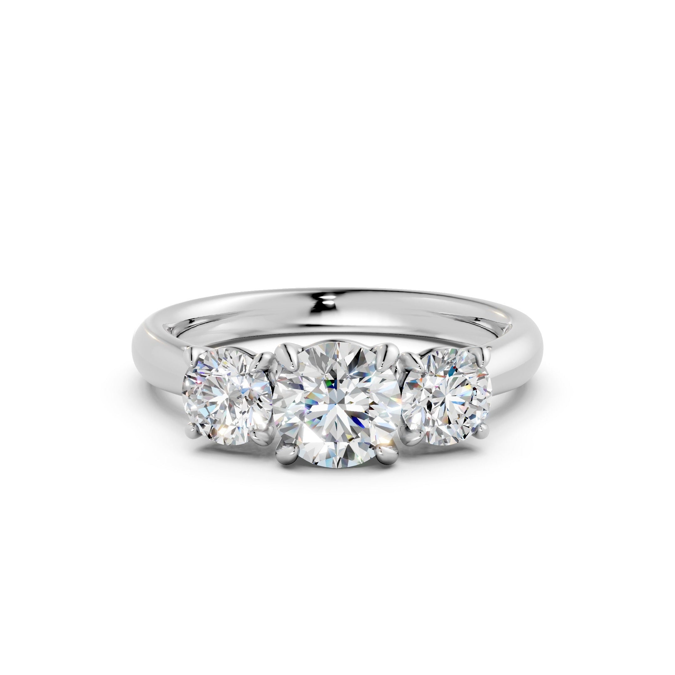 Natural Diamond Trilogy Ring  - R153