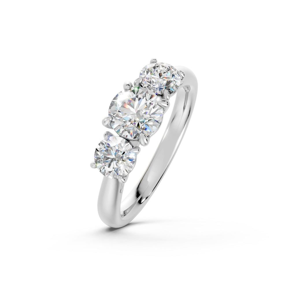 Natural Diamond Trilogy Ring  - R153