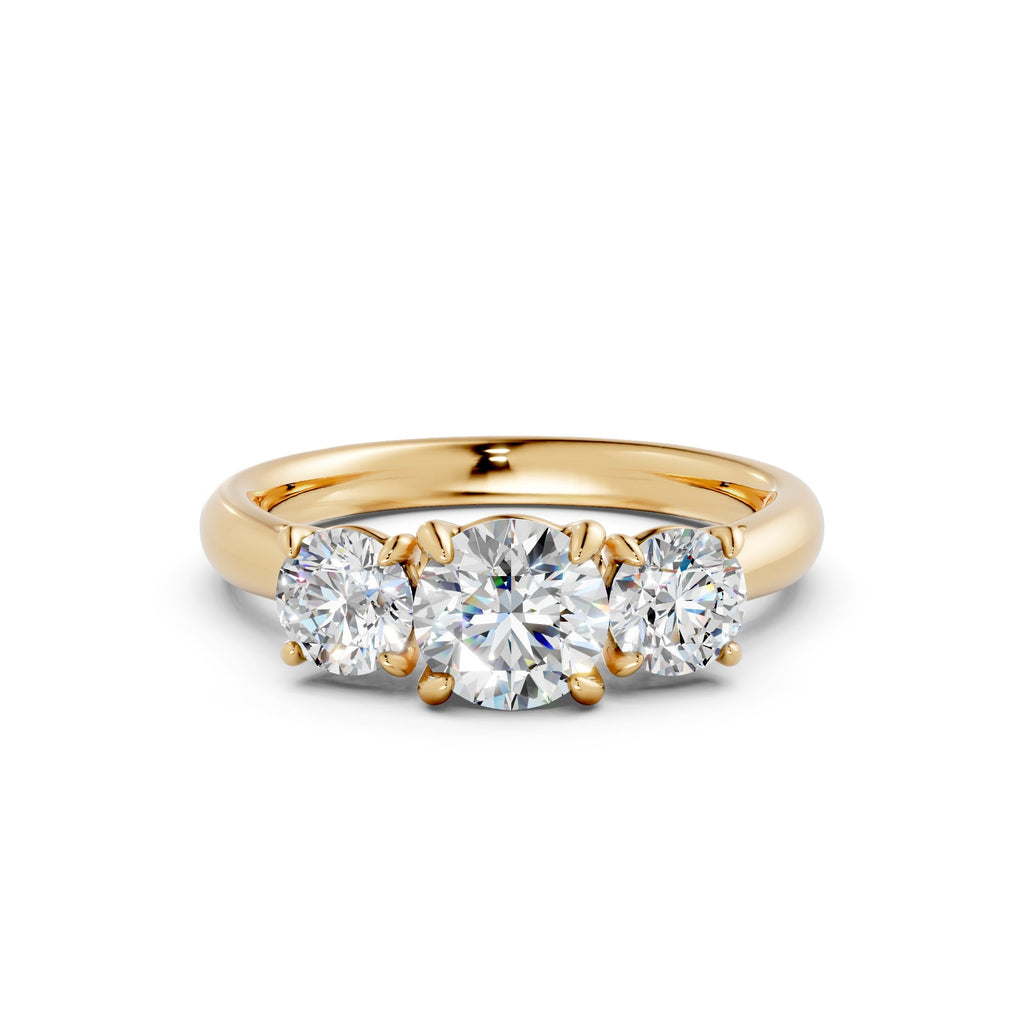 Natural Diamond Trilogy Ring  - R153