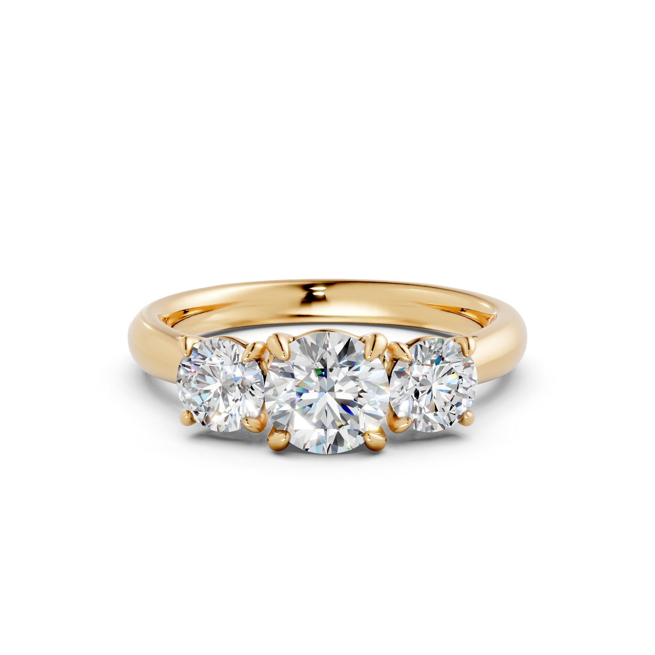 Natural Diamond Trilogy Ring  - R153