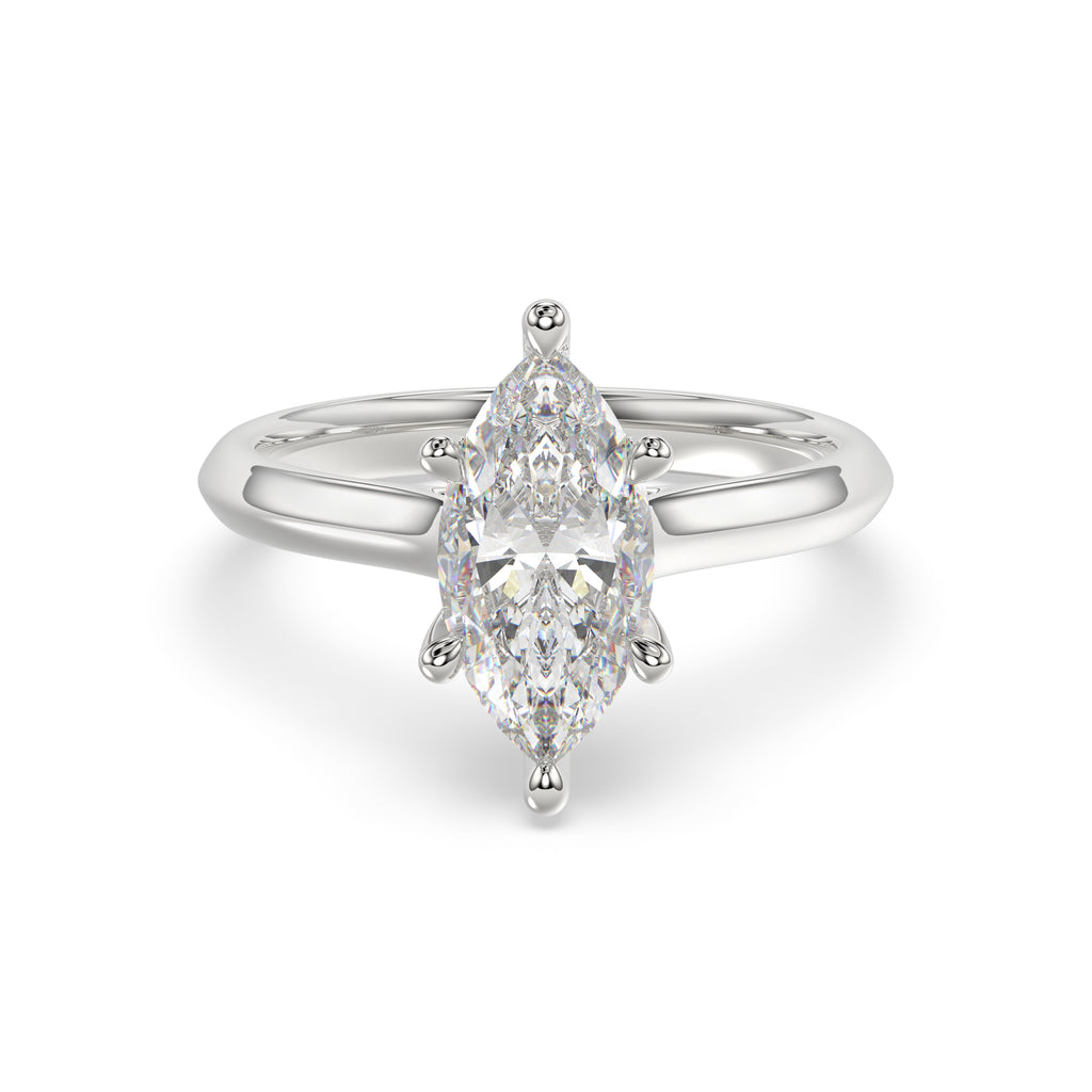 Solitaire Knife Edge Marquise Diamond Ring - R159