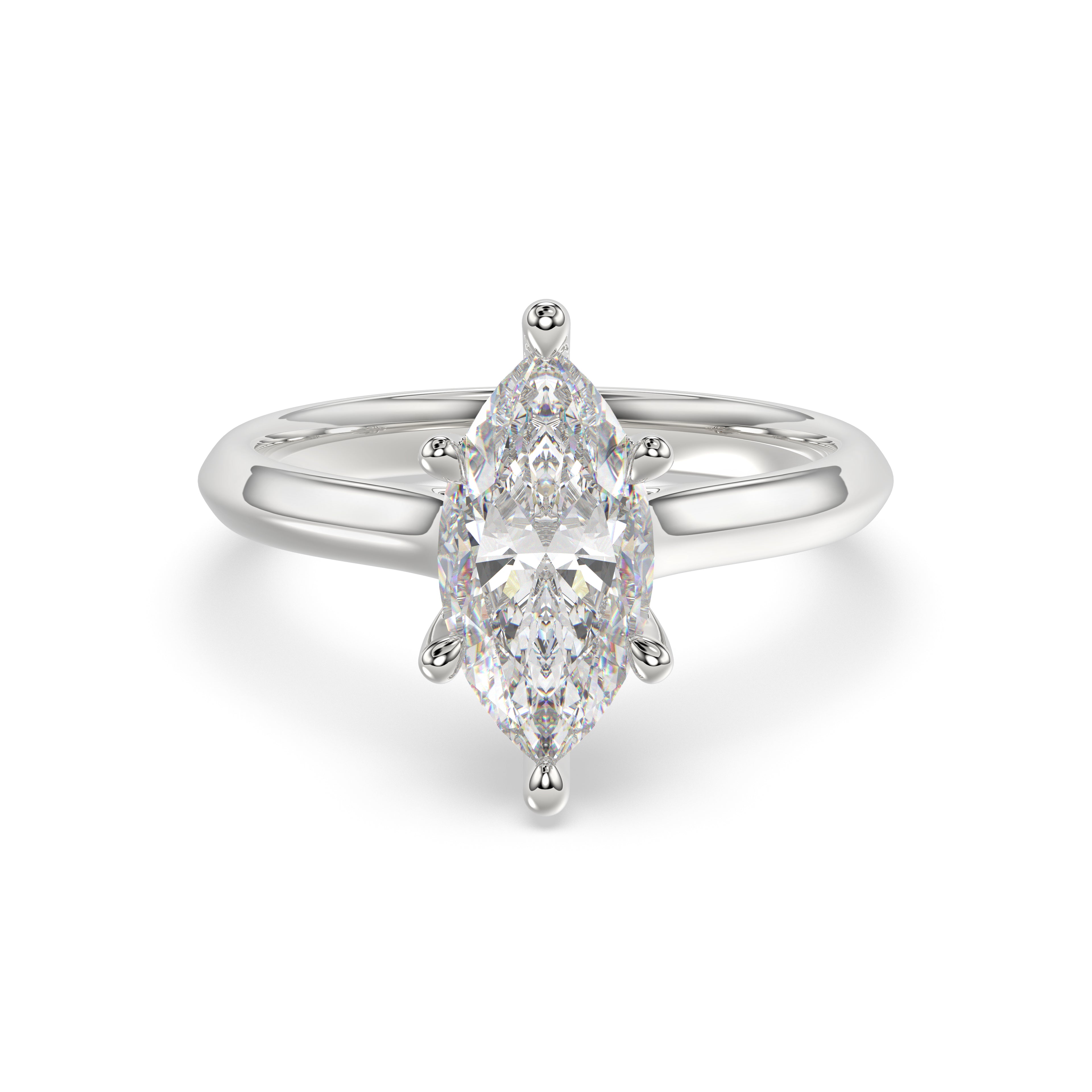 Solitaire Knife Edge Marquise Diamond Ring - R159