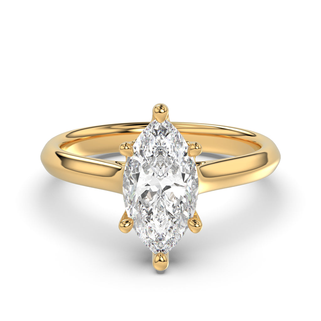 Solitaire Knife Edge Marquise Diamond Ring - R159