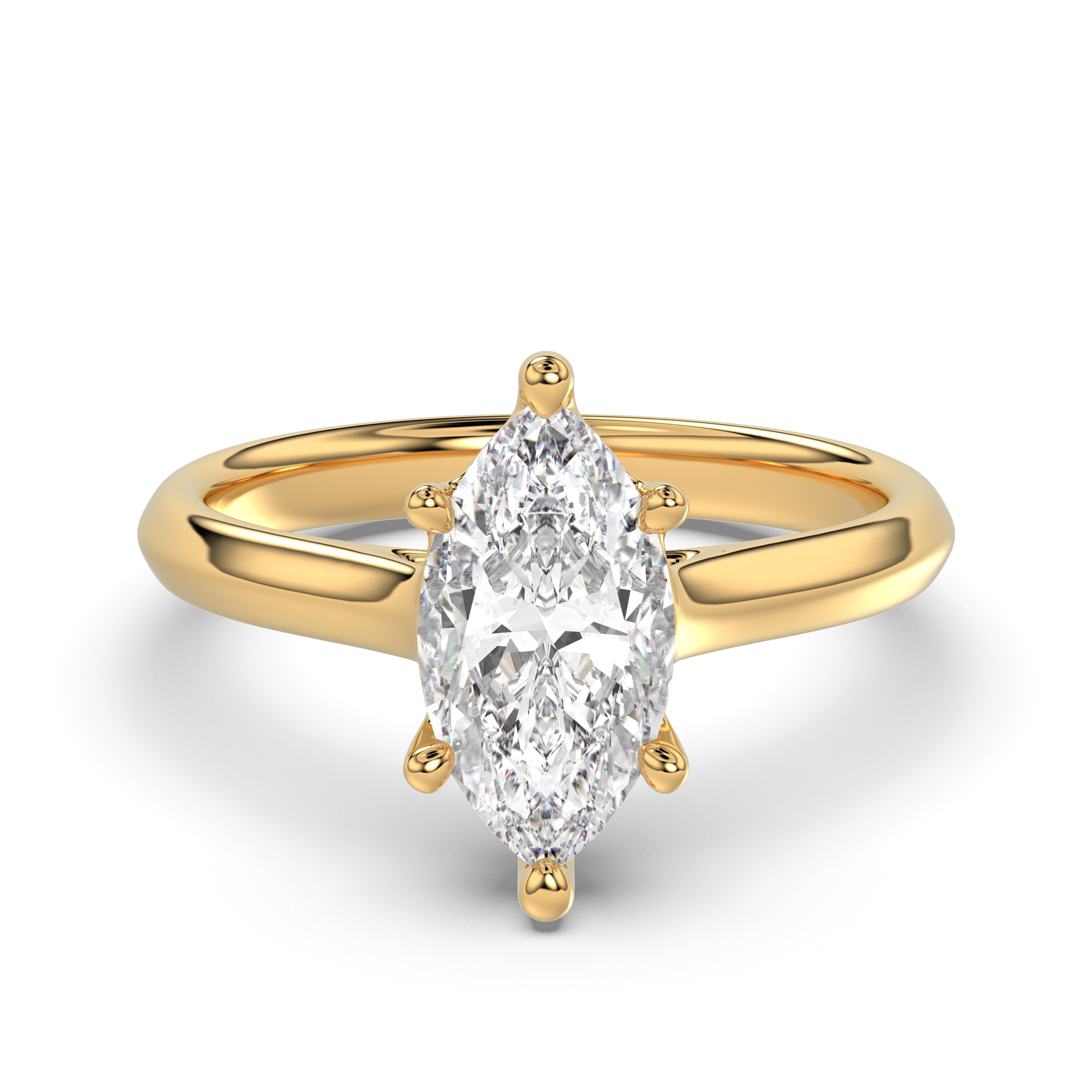 Solitaire Knife Edge Marquise Diamond Ring - R159