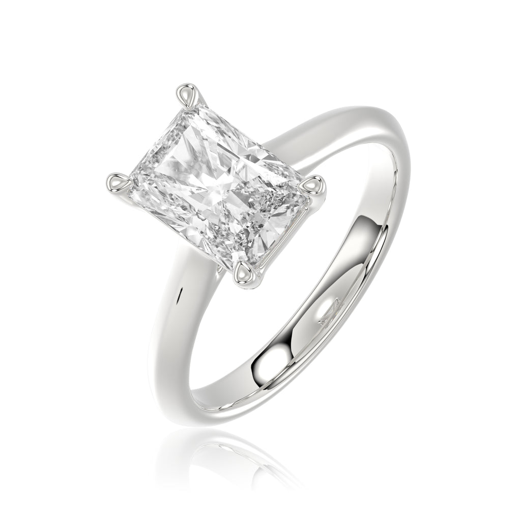 Solitaire Knife Edge Radiant Diamond Ring - R160