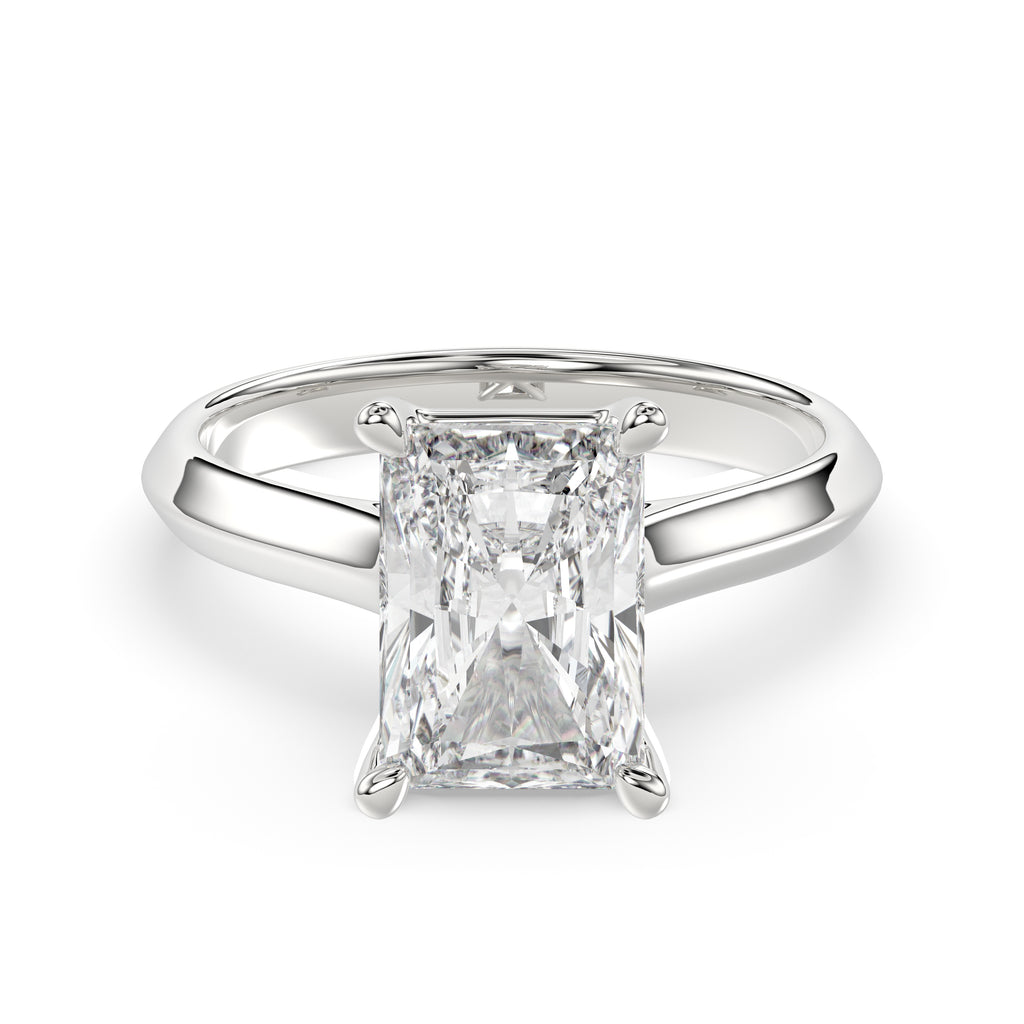 Solitaire Knife Edge Radiant Diamond Ring - R160