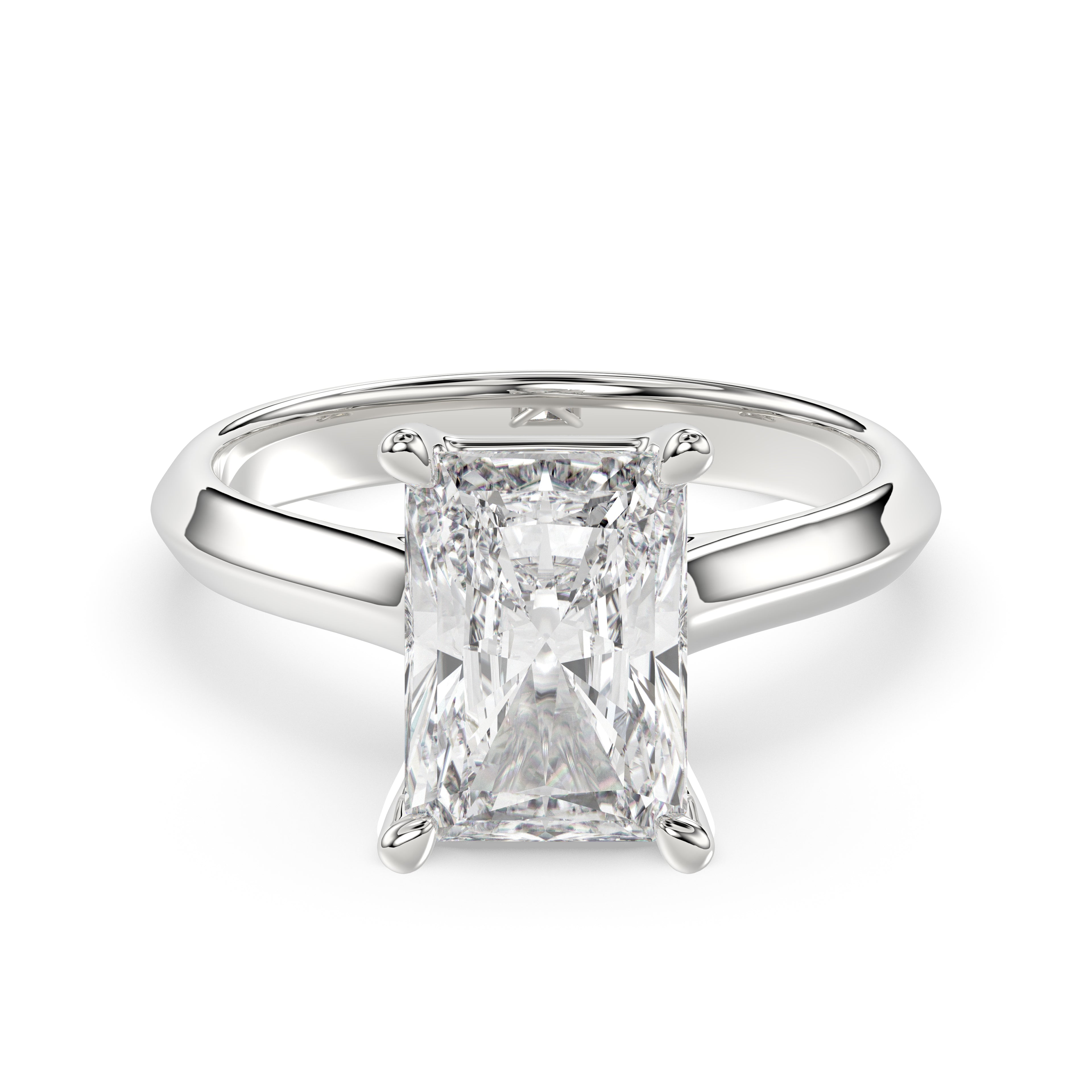 Solitaire Knife Edge Radiant Diamond Ring - R160