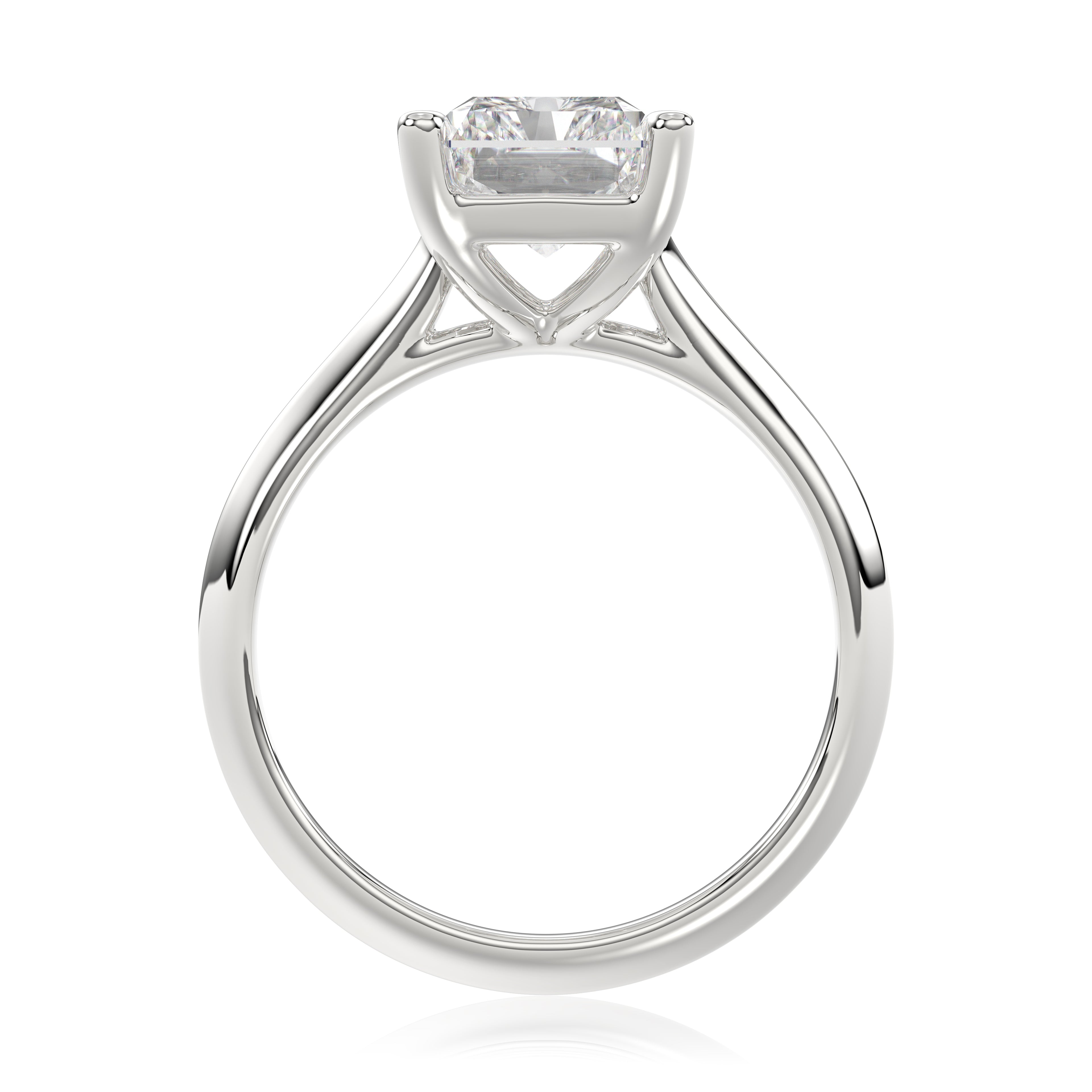 Solitaire Knife Edge Radiant Diamond Ring - R160