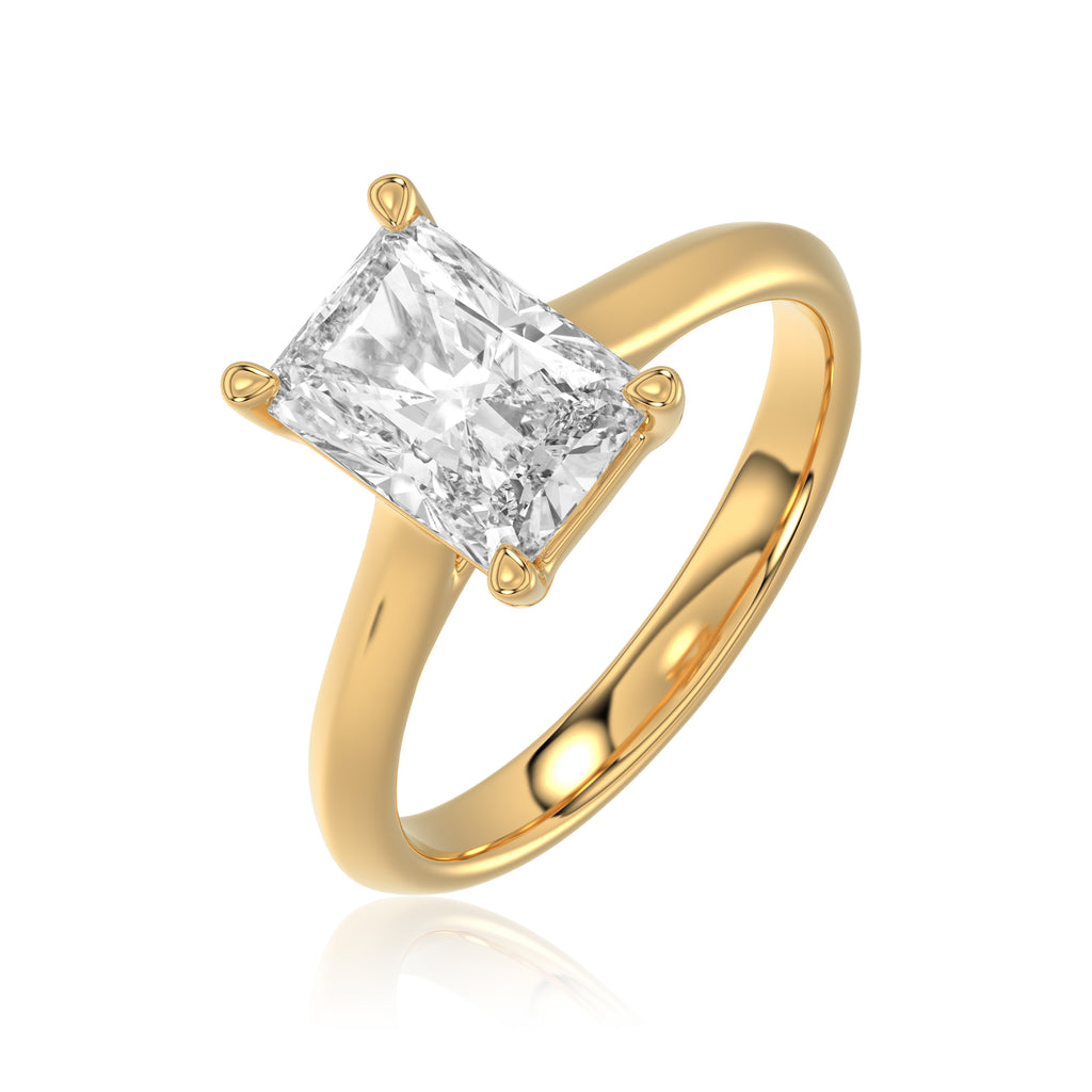 Solitaire Knife Edge Radiant Diamond Ring - R160