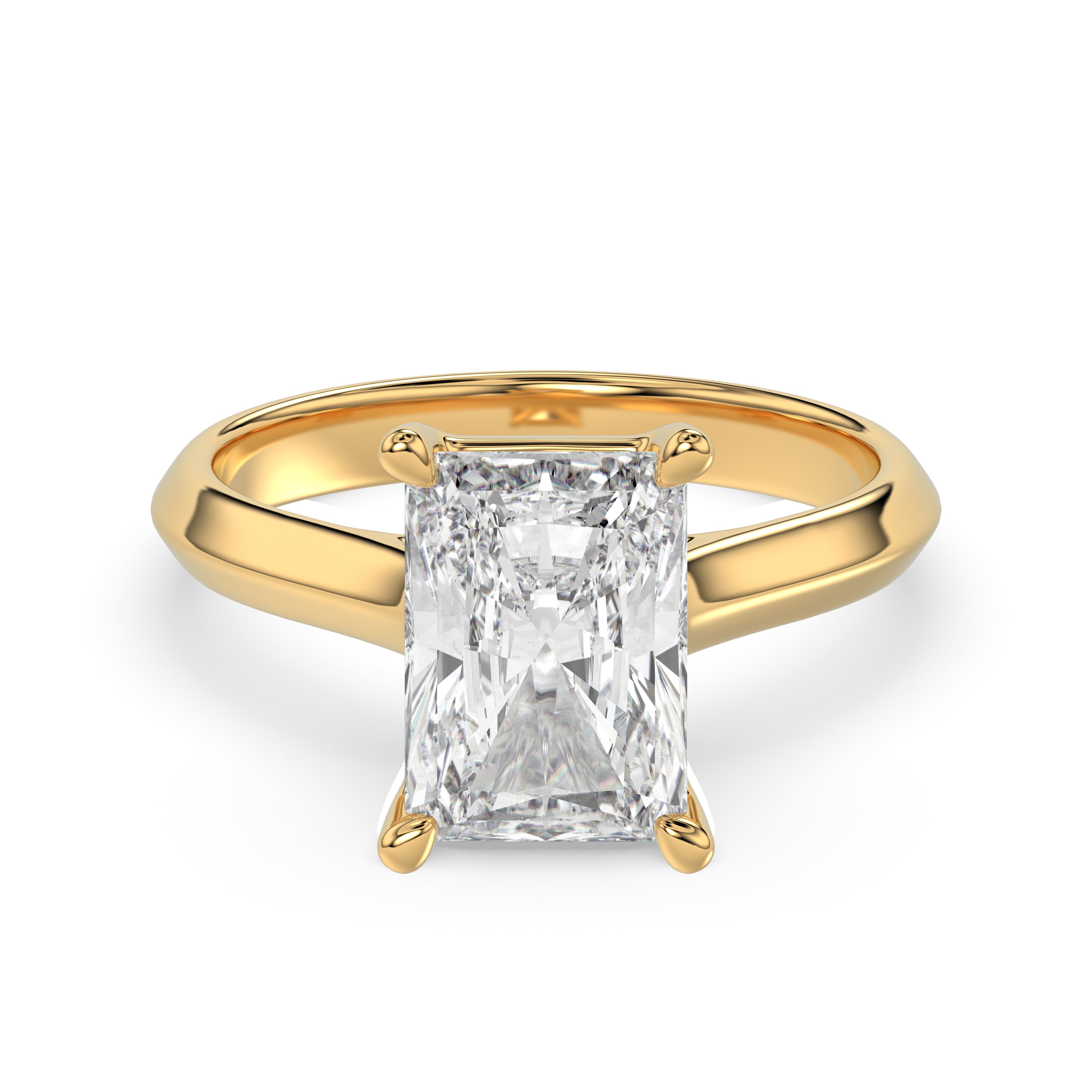 Solitaire Knife Edge Radiant Diamond Ring - R160