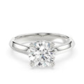 Solitaire Knife Edge Round Diamond  Ring - R161