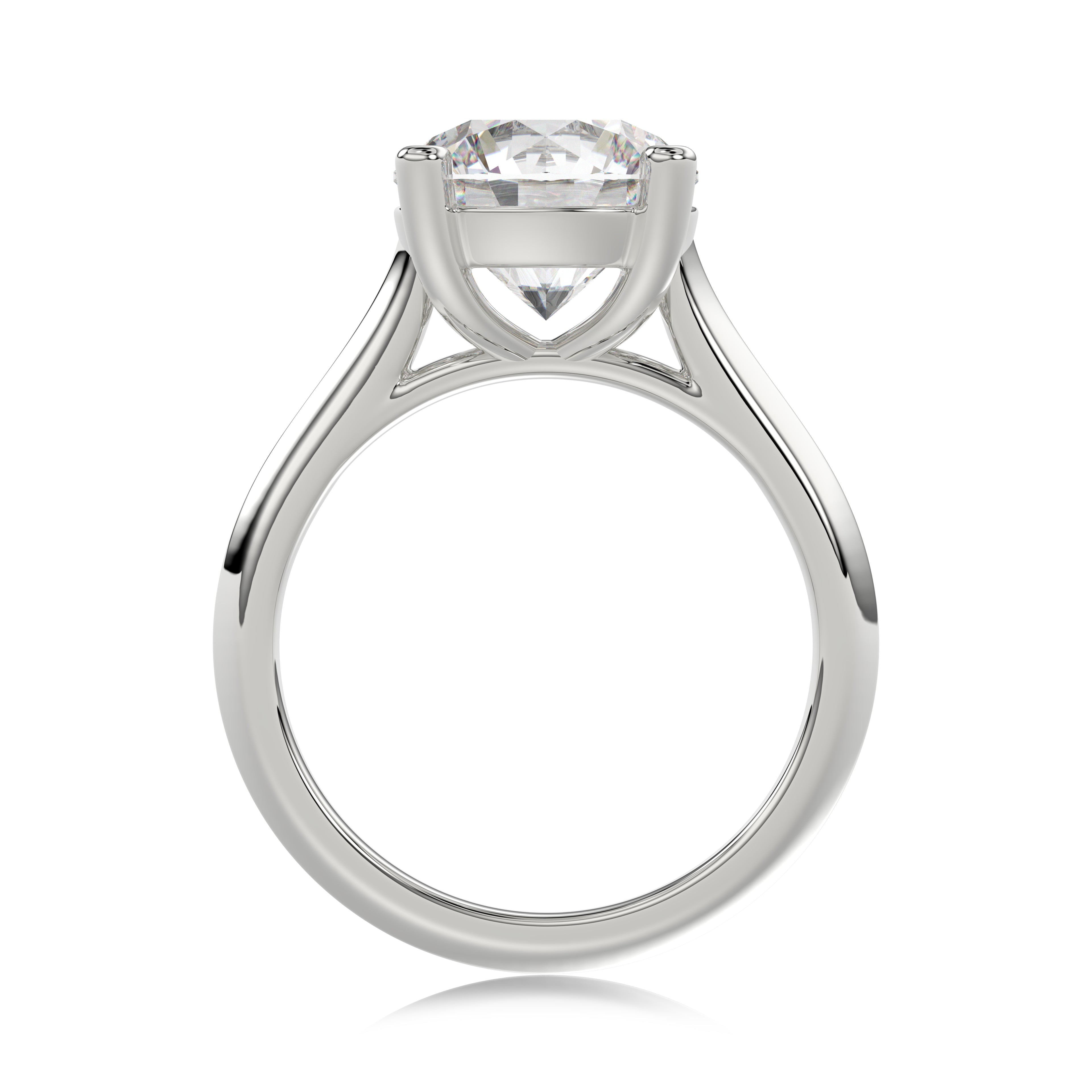 Solitaire Knife Edge Round Diamond  Ring - R161