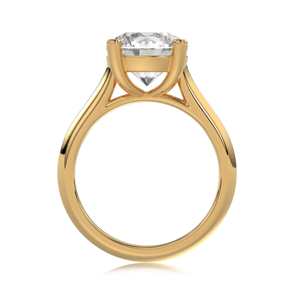 Solitaire Knife Edge Round Diamond  Ring - R161