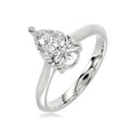 Solitaire Knife Edge Pear Diamond Ring - R162