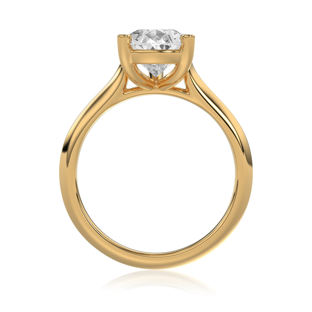 Solitaire Knife Edge Pear Diamond Ring - R162