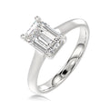 Solitaire Knife Edge Emerald Diamond Ring - R163