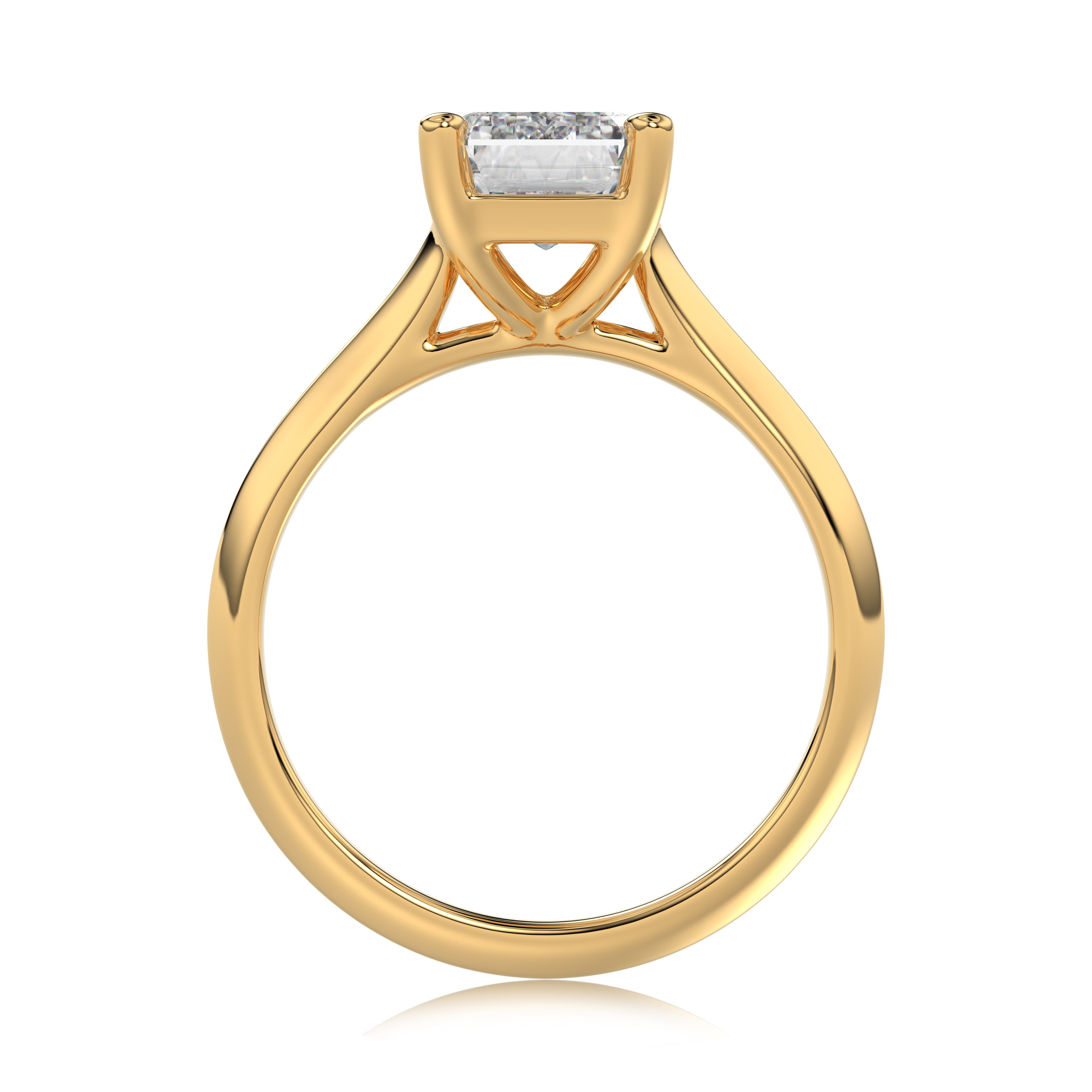 Solitaire Knife Edge Emerald Diamond Ring - R163