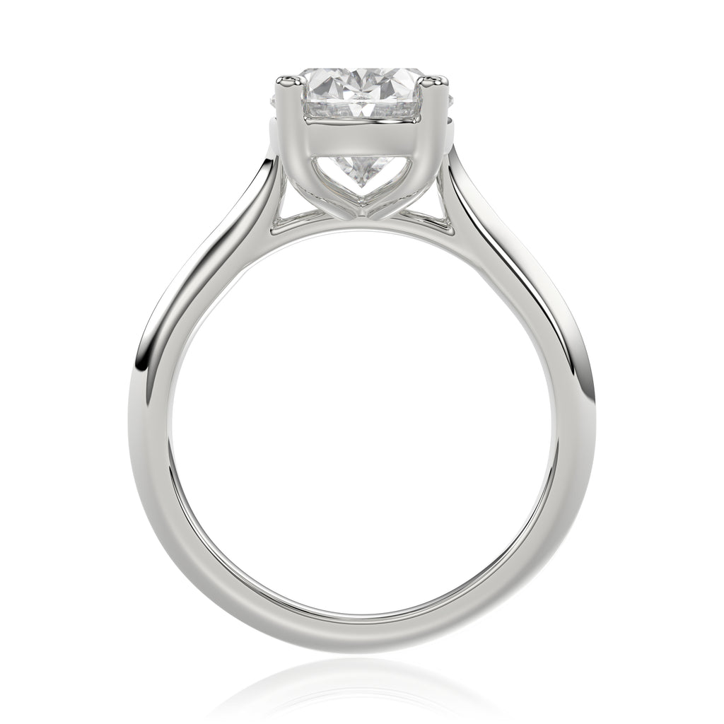 Solitaire Knife Edge Oval Diamond Ring - R170