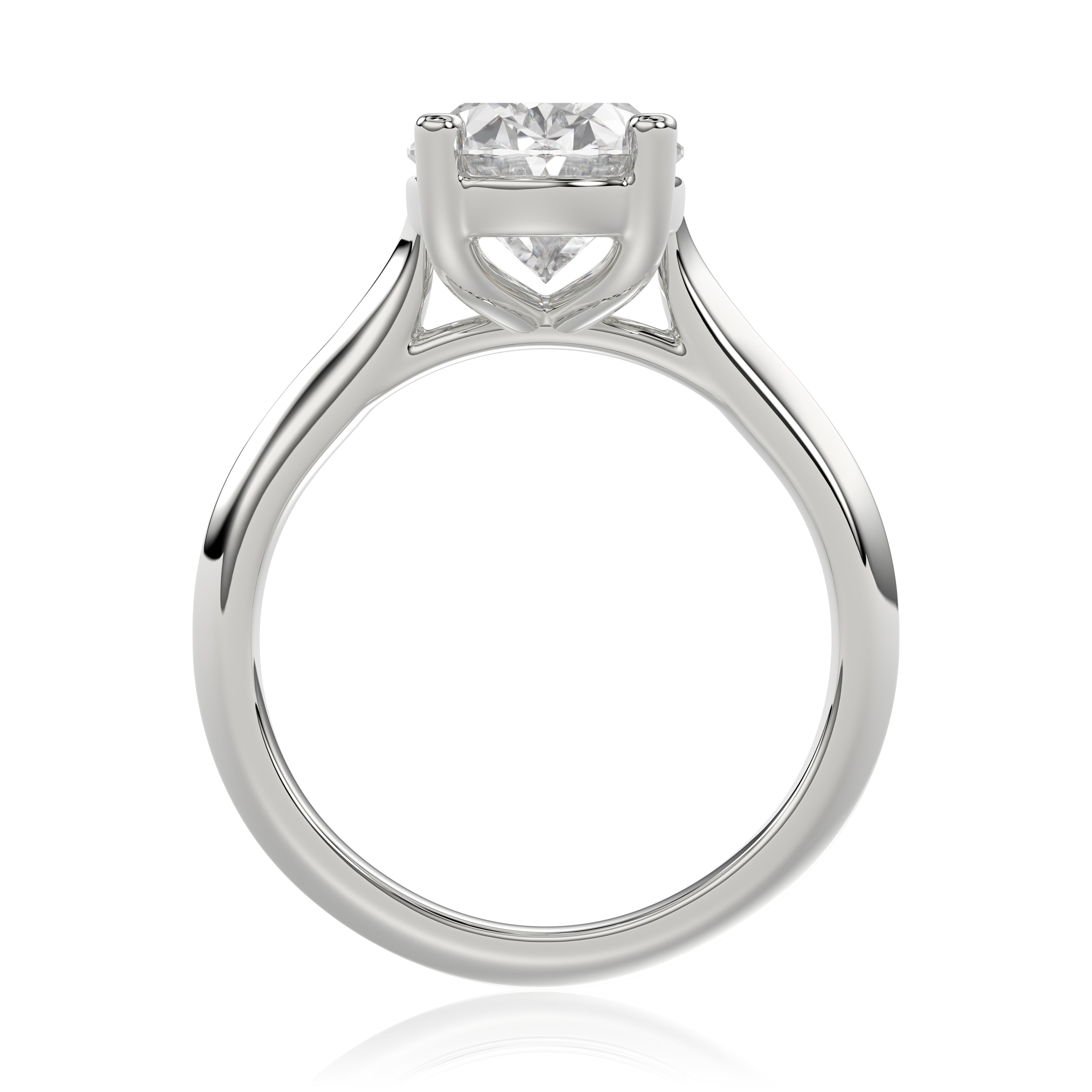 Solitaire Knife Edge Oval Diamond Ring - R170