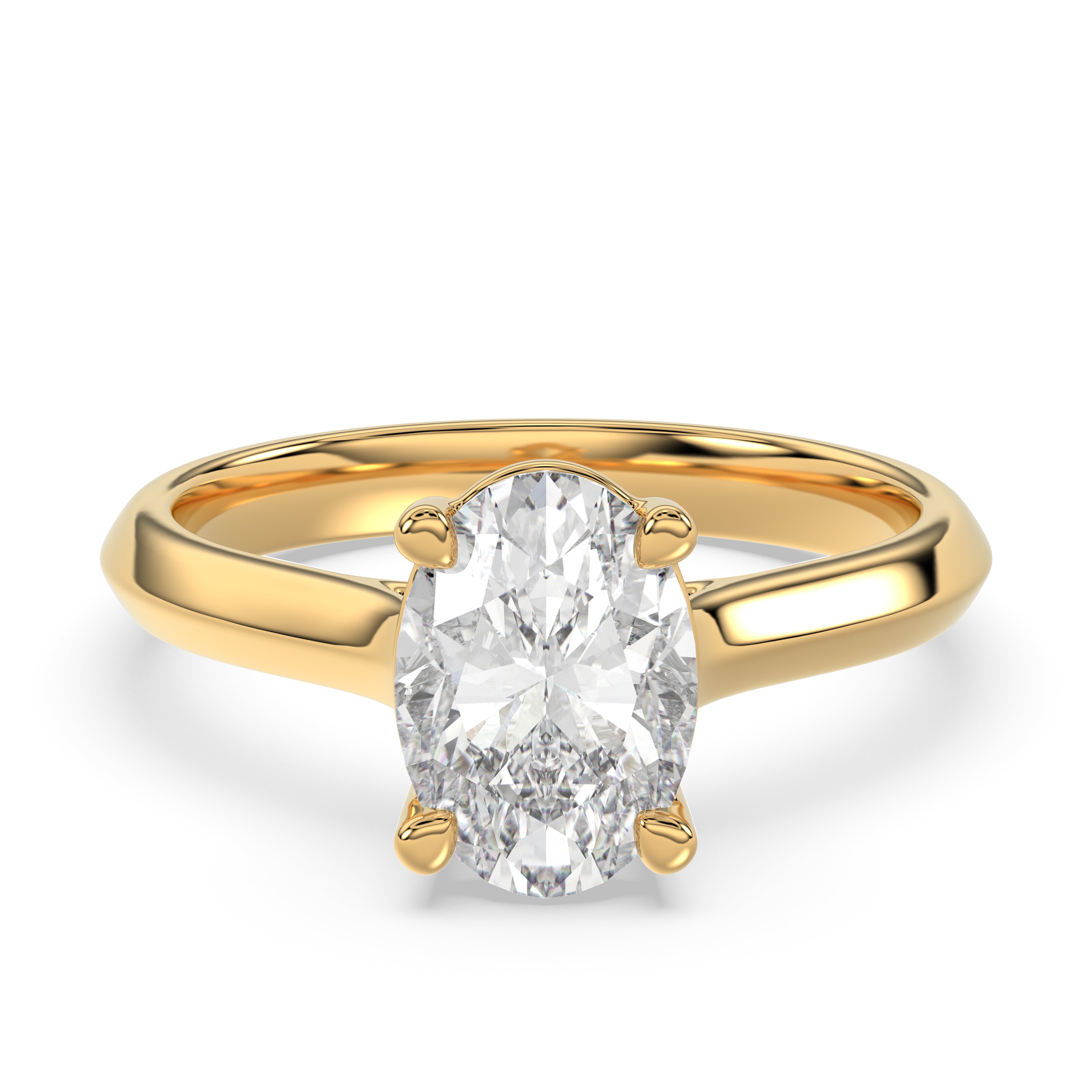 Solitaire Knife Edge Oval Diamond Ring - R170