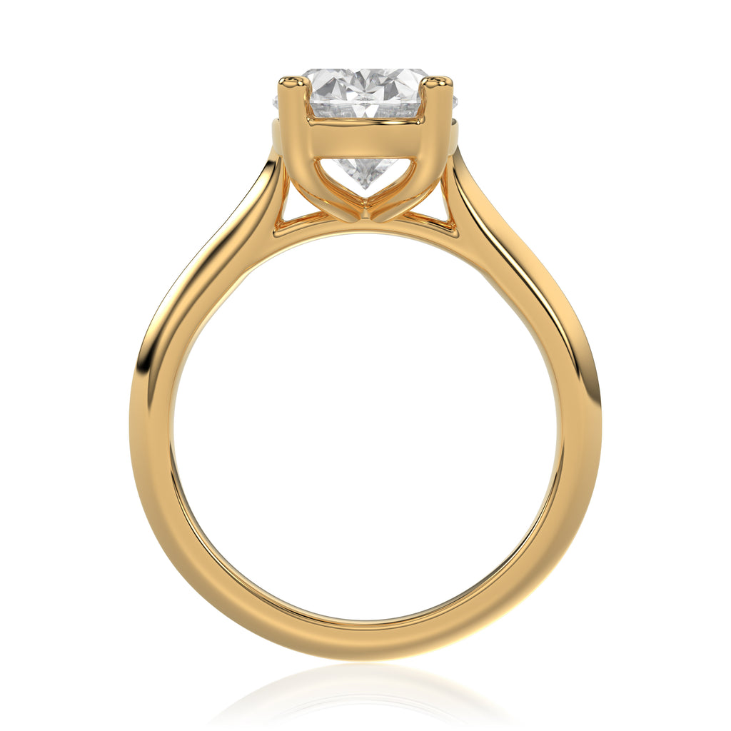 Solitaire Knife Edge Oval Diamond Ring - R170