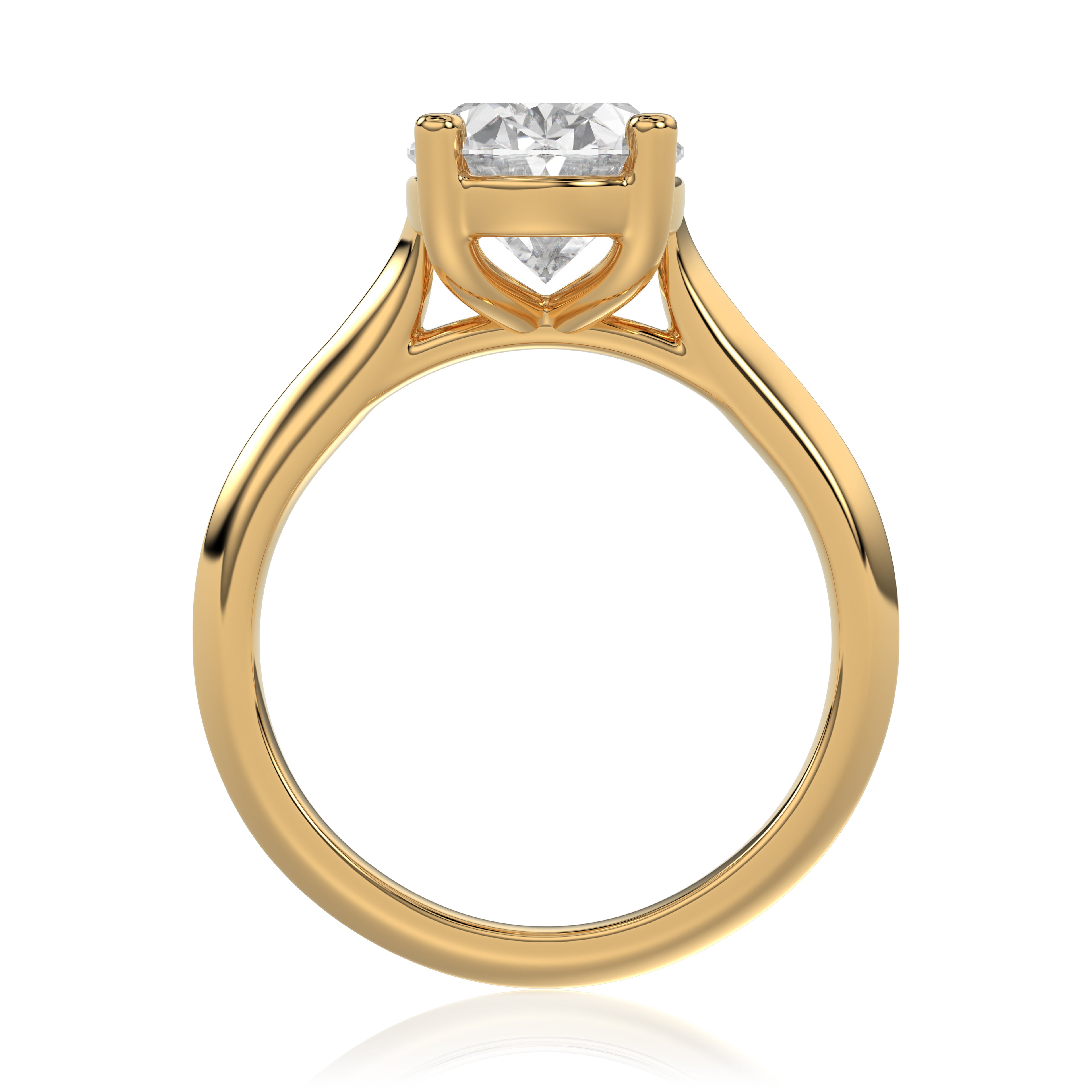 Solitaire Knife Edge Oval Diamond Ring - R170