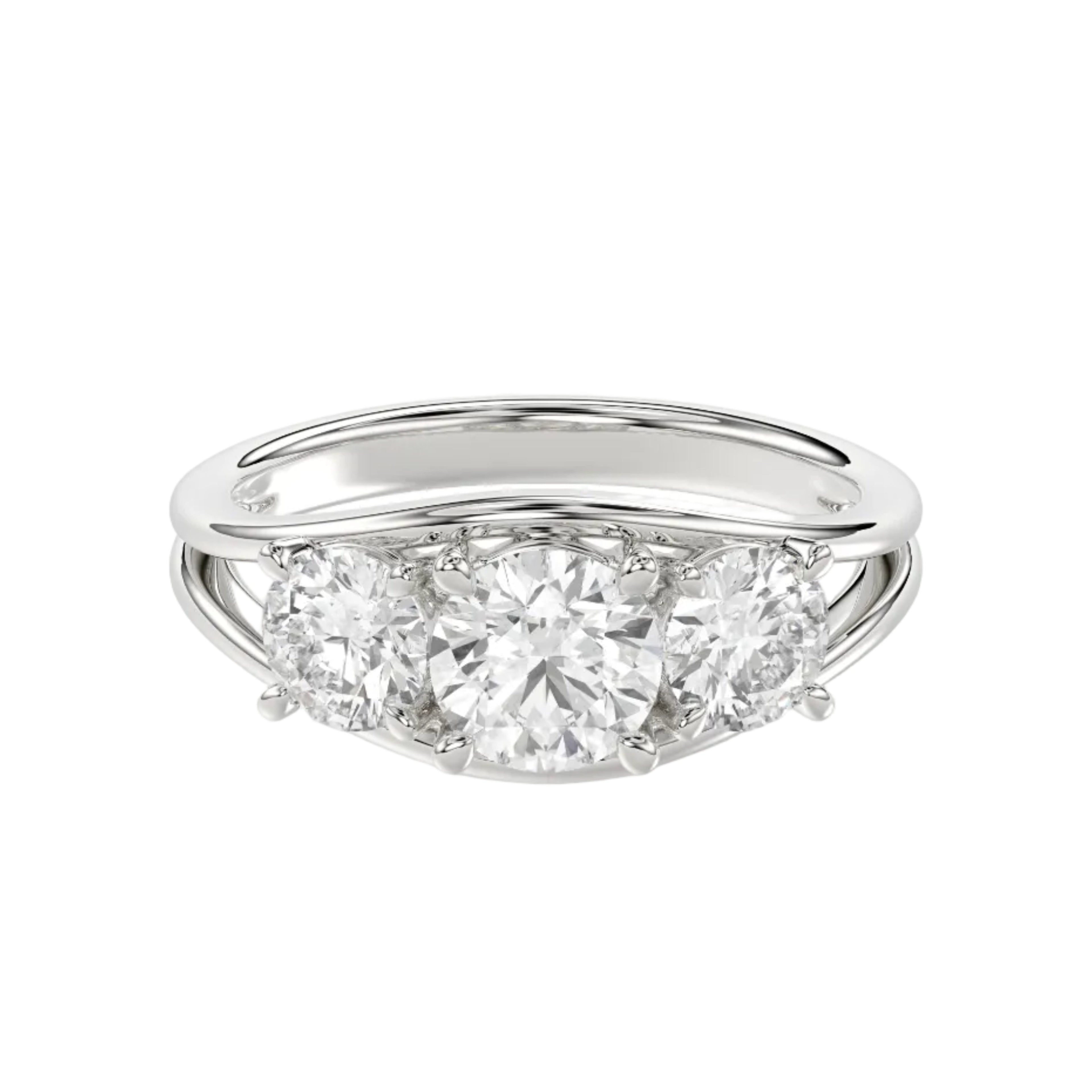 Round Diamond Trilogy Ring - R175