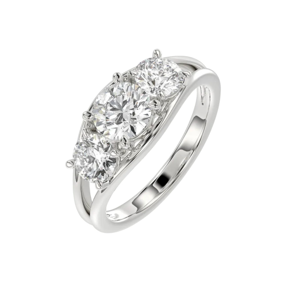 Round Diamond Trilogy Ring - R175