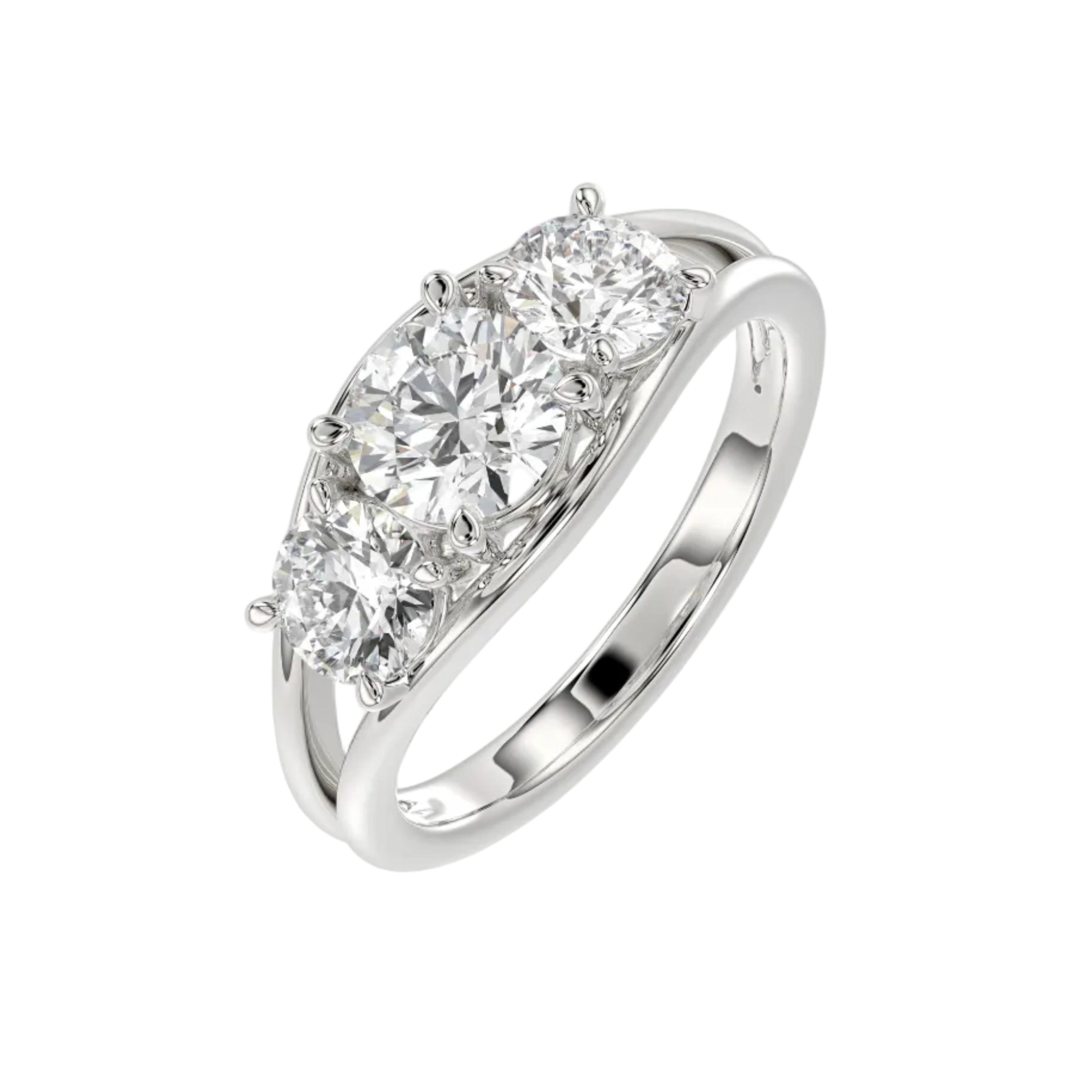 Round Diamond Trilogy Ring - R175