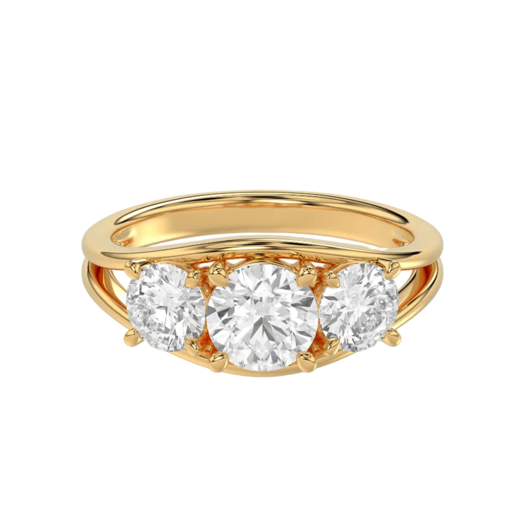 Round Diamond Trilogy Ring - R175