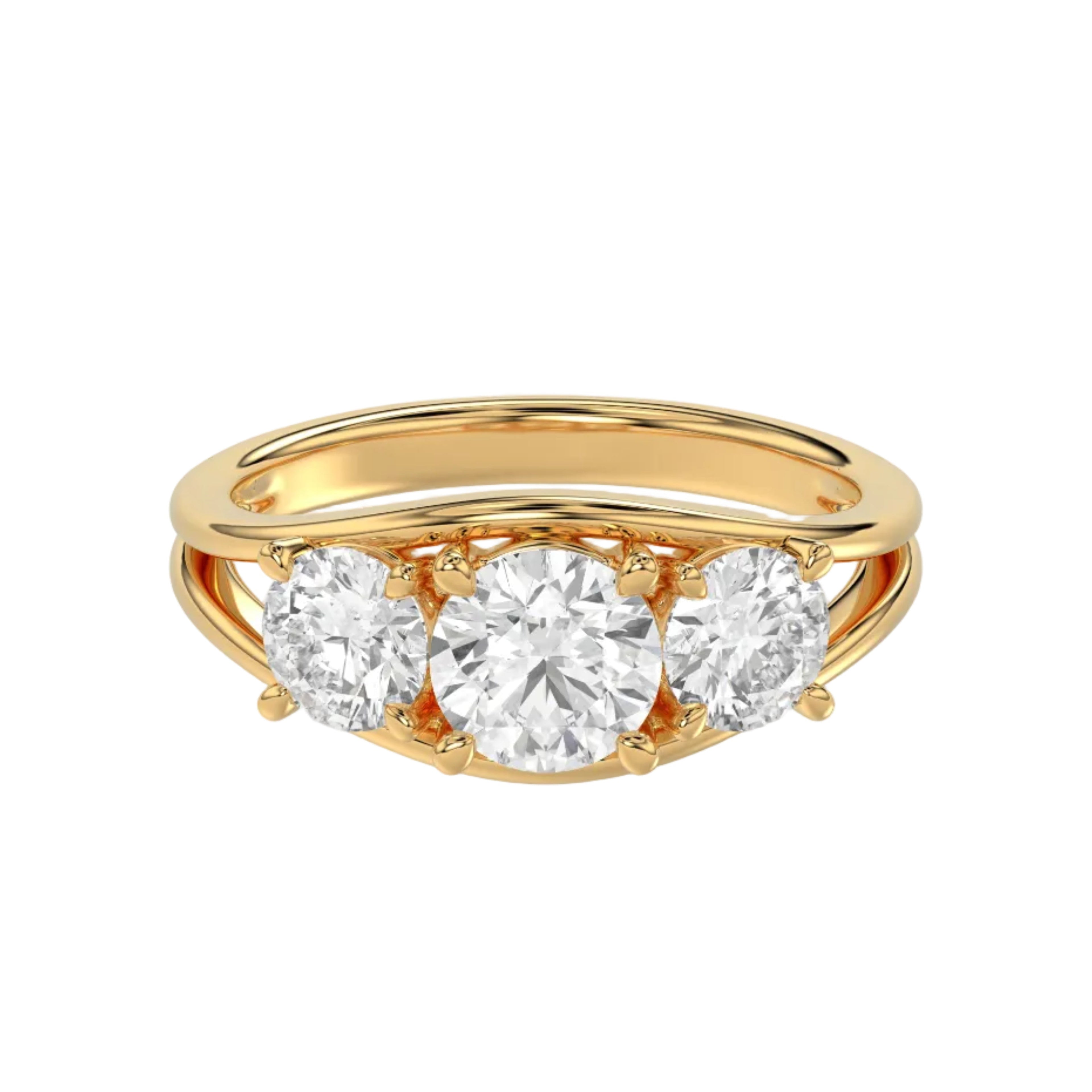 Round Diamond Trilogy Ring - R175