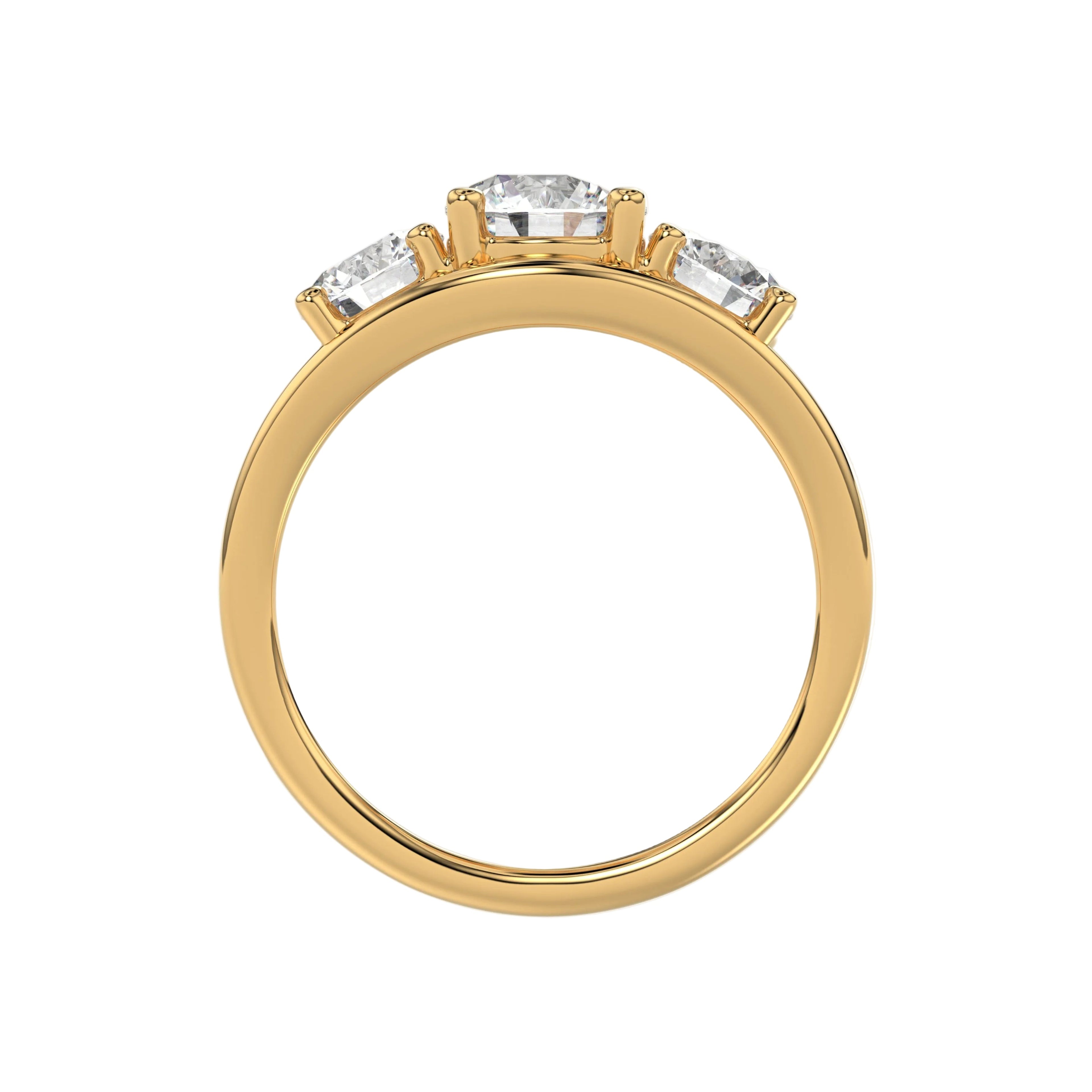 Round Diamond Trilogy Ring - R175
