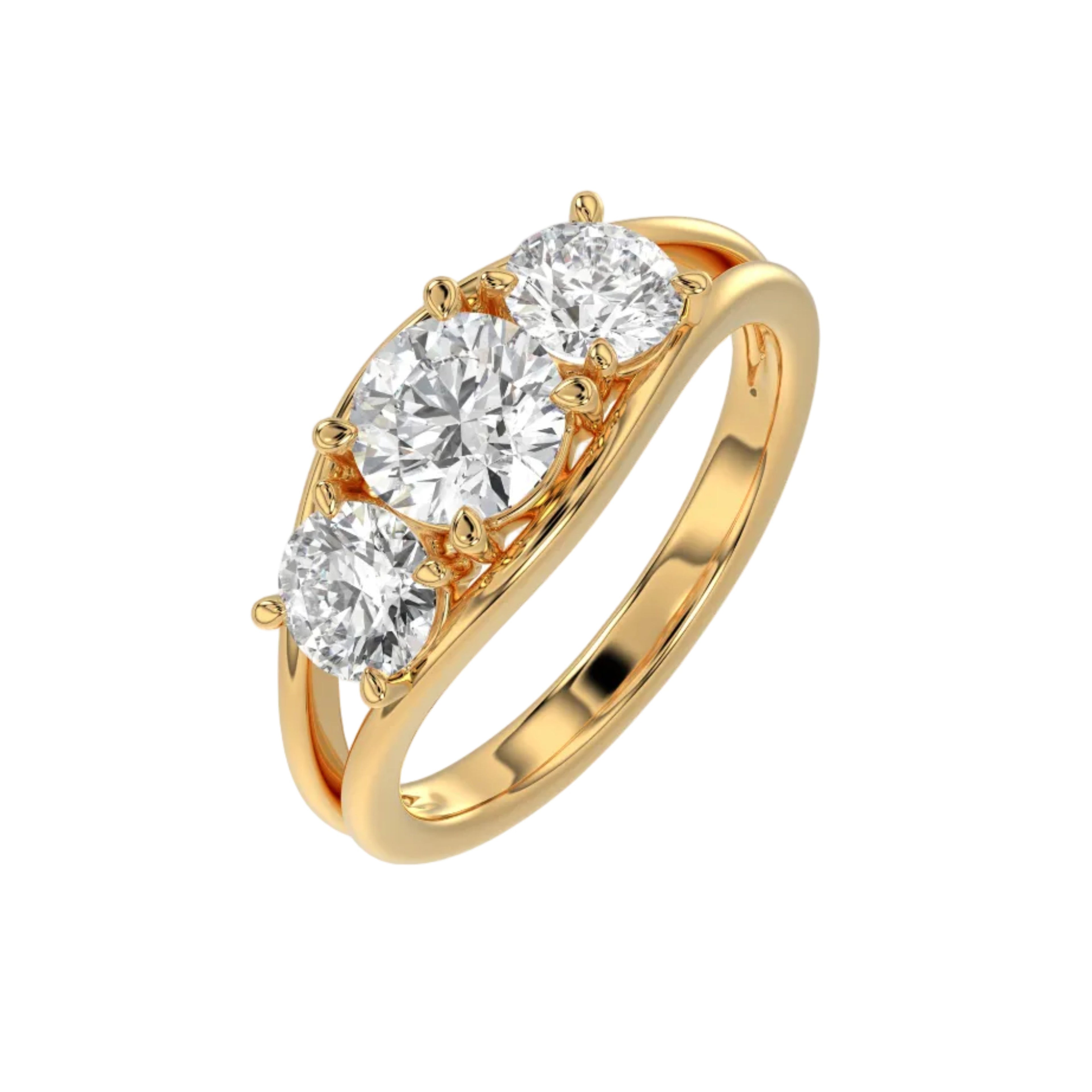 Round Diamond Trilogy Ring - R175
