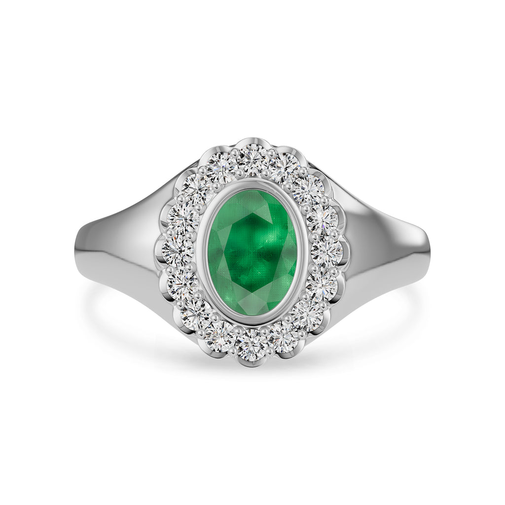 Emerald Diamond Ring - R185