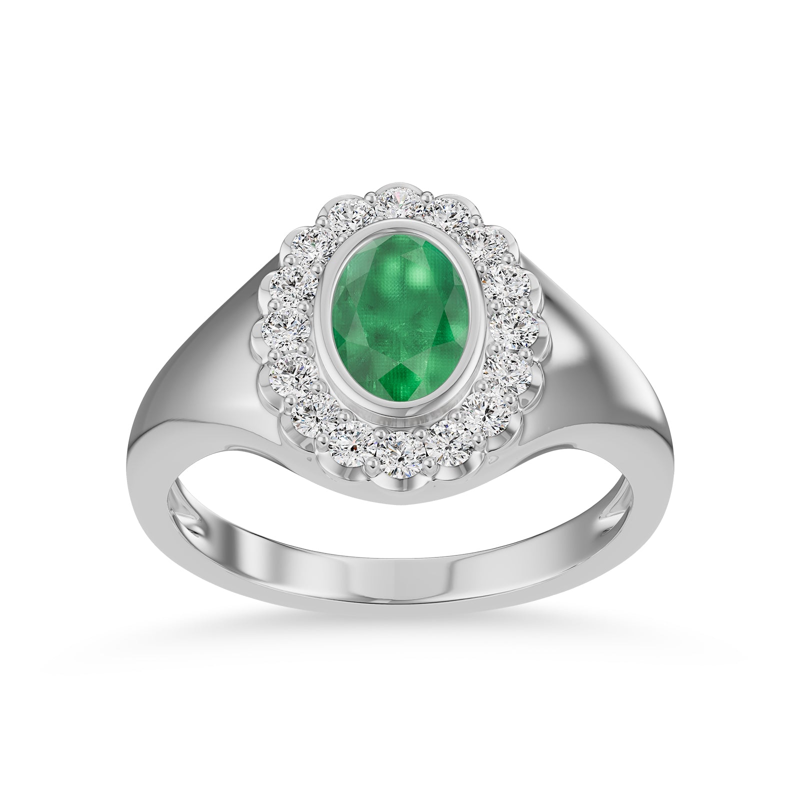 Emerald Diamond Ring - R185