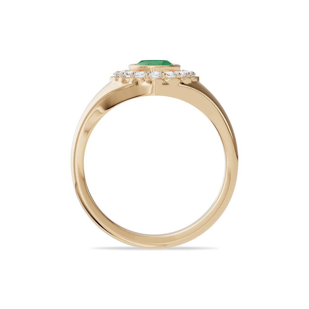 Emerald Diamond Ring - R185