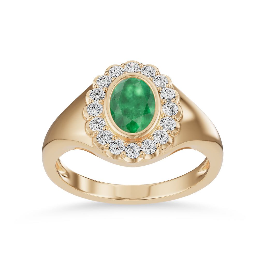 Emerald Diamond Ring - R185