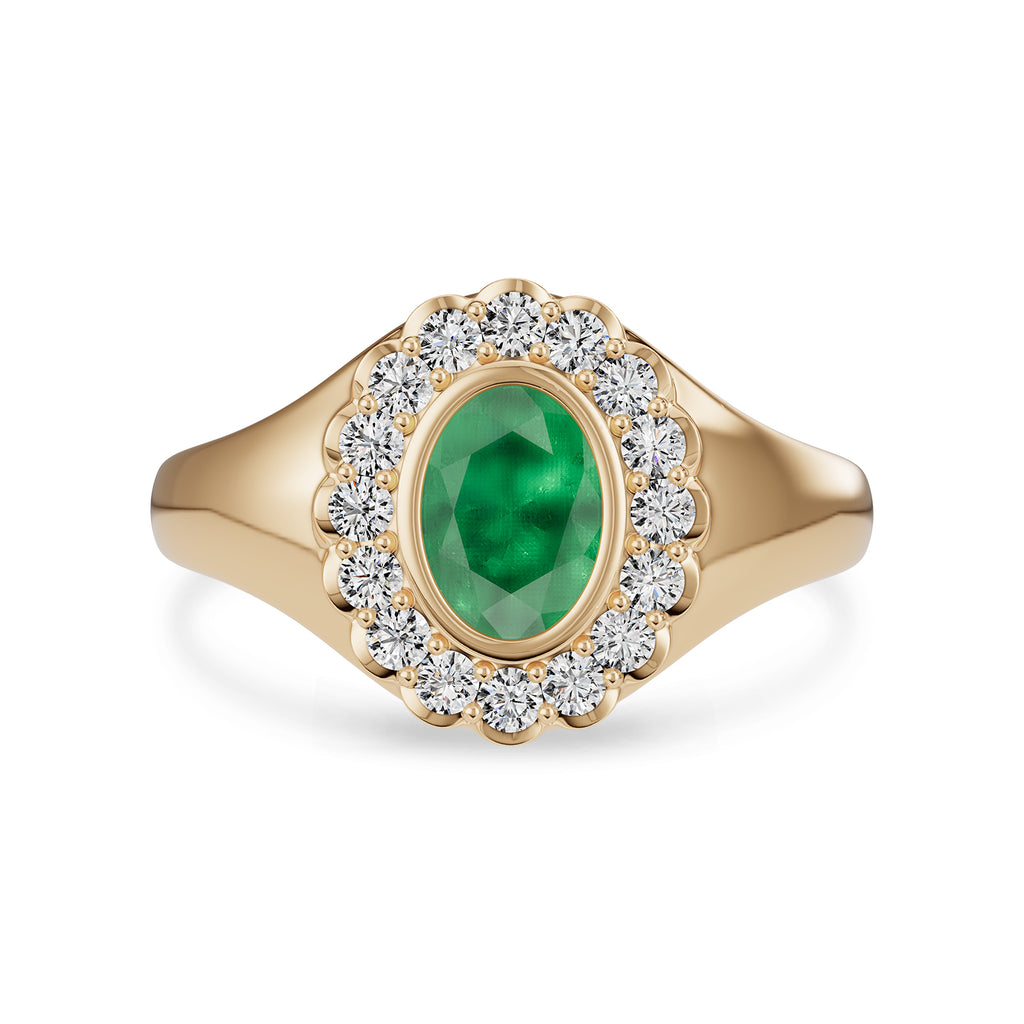 Emerald Diamond Ring - R185