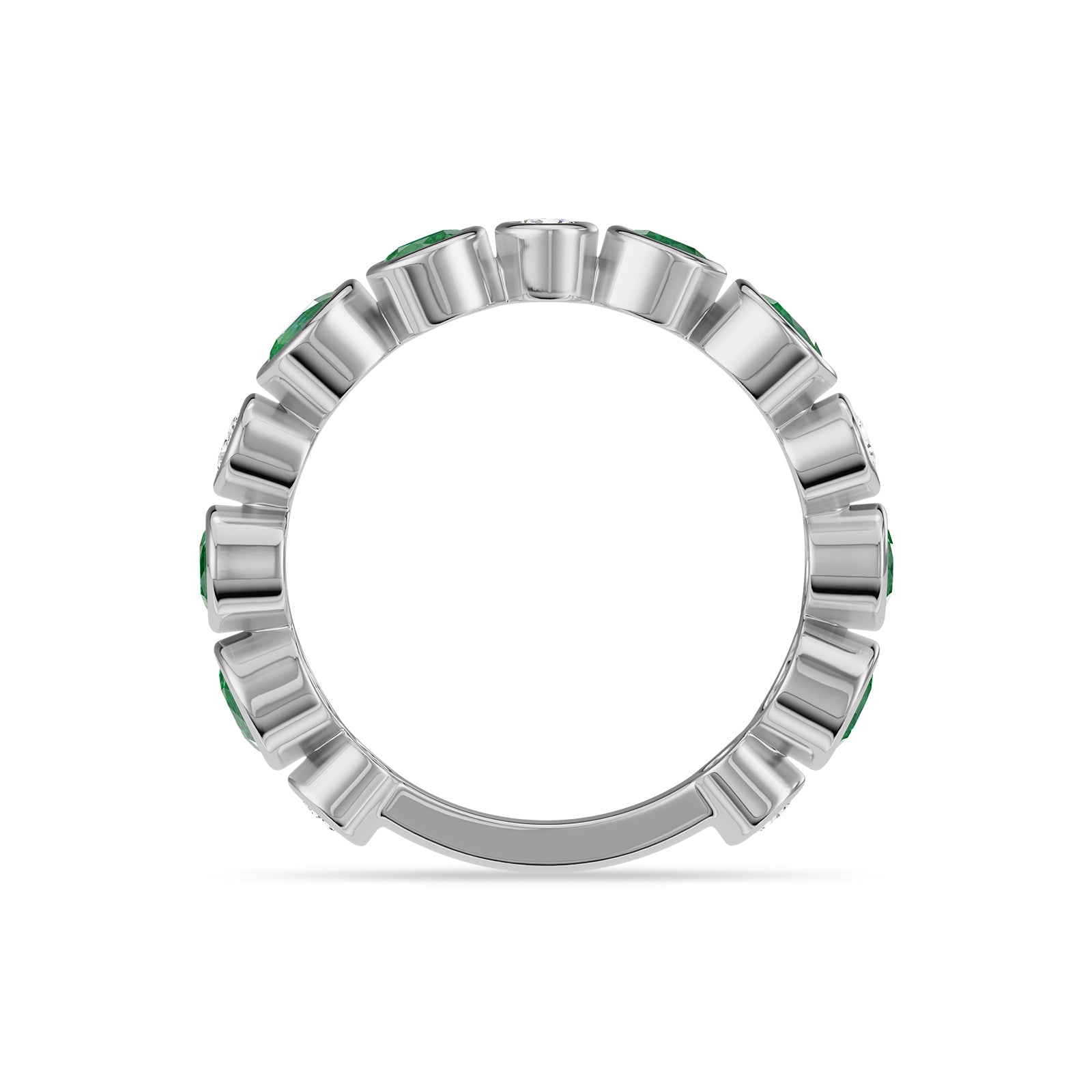Round Emerald & Diamond Ring - Rl189