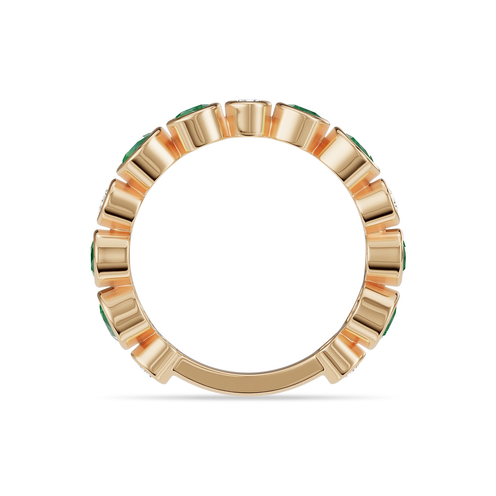 Round Emerald & Diamond Ring - Rl189