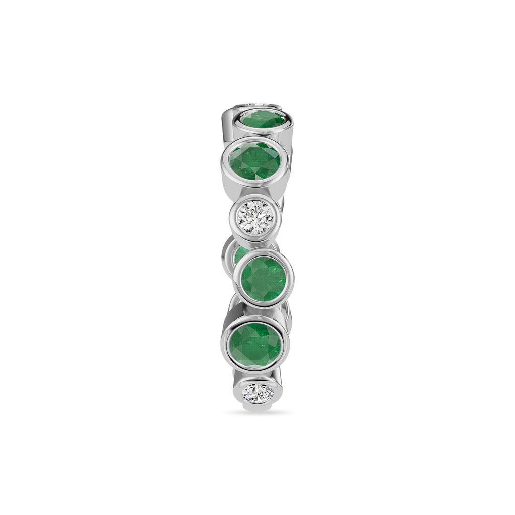 Round Emerald & Diamond Ring - Rl189