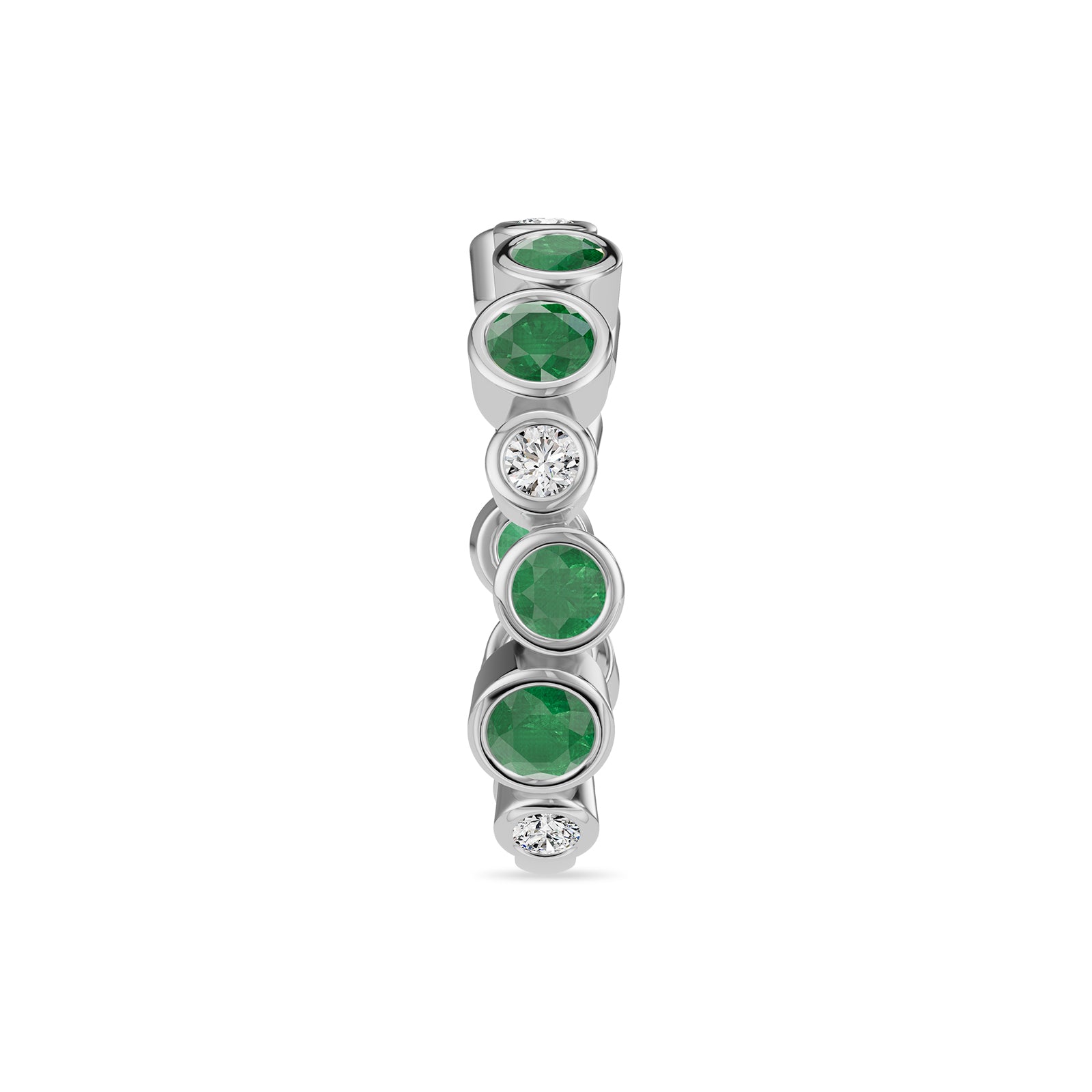 Round Emerald & Diamond Ring - Rl189