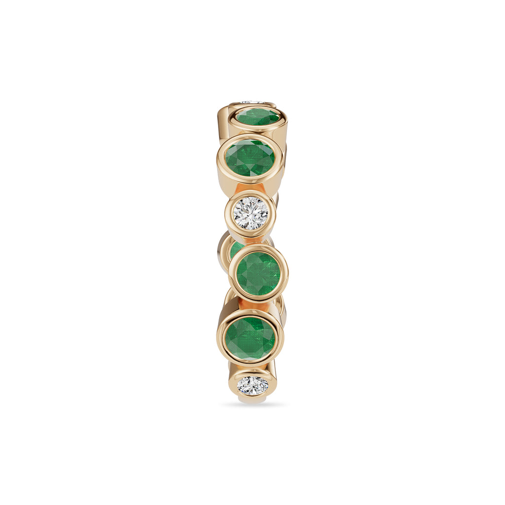 Round Emerald & Diamond Ring - Rl189