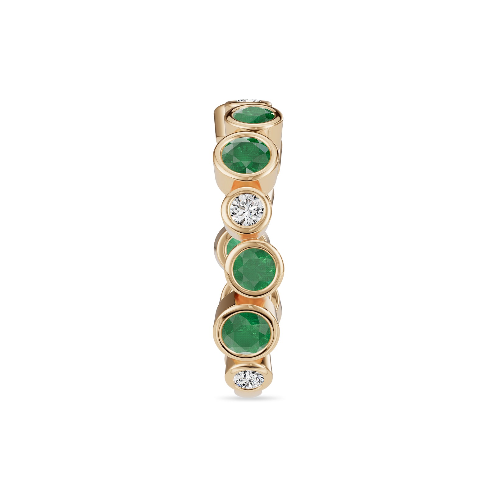 Round Emerald & Diamond Ring - Rl189